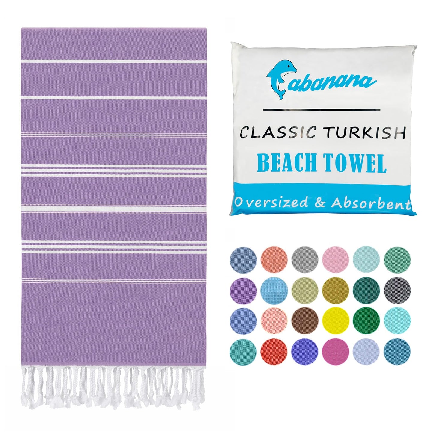 cabanana Turkish Beach Towel Oversized - 39"x71" Quick Dry Sand Free Thin Beach Towels for Adults,Extra Large Cotton Lightweigh Travel Towel for Beach Accessories (Coral)