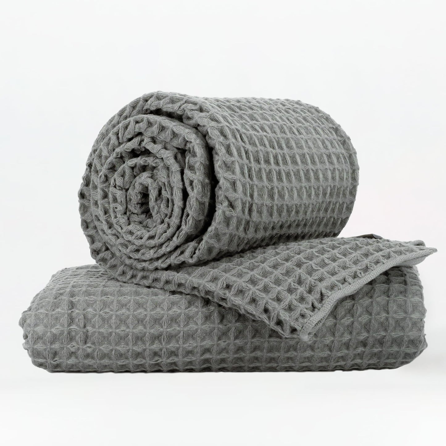 Luxury Japanese Cotton Waffle Bath Towel | Plush, Absorbent, and Quick Dry (Coral Orange, Hand Towel, 32" x 16")