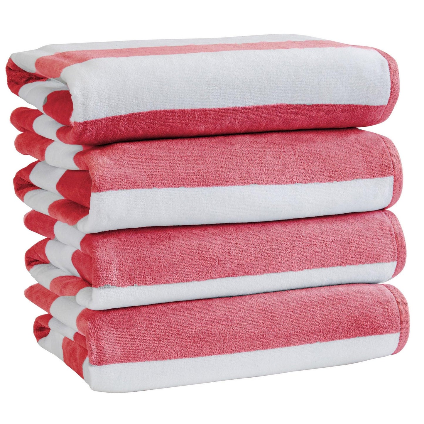 100% Cotton Velour Cabana Stripe Beach Towel Set 30" x 60" - Ultra Soft, Plush, & Highly Absorbent Towels for Pool, Beach, & Swimming. Marina Collection (4-Pack, Charcoal)