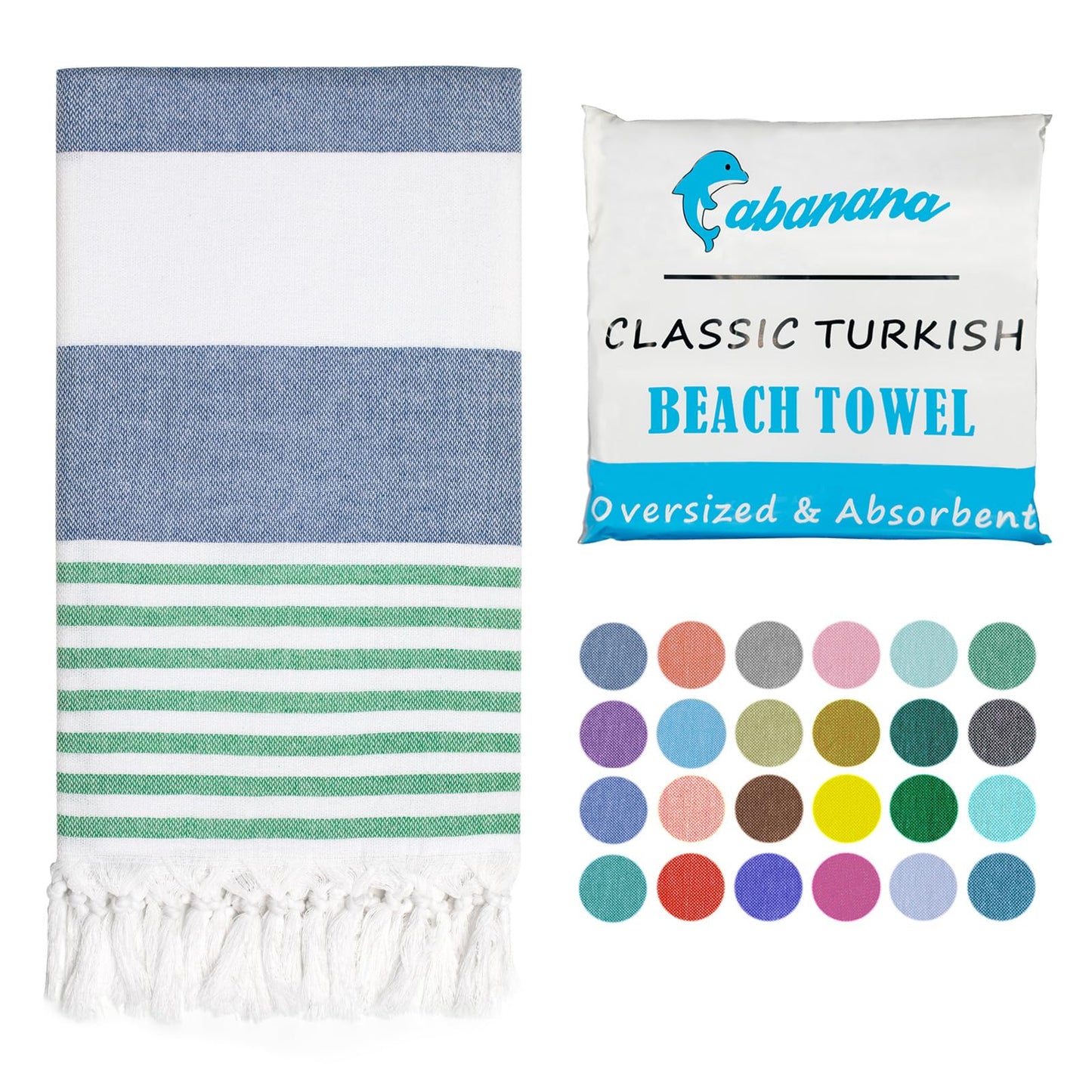 cabanana Turkish Beach Towel Oversized - 39"x71" Quick Dry Sand Free Thin Beach Towels for Adults,Extra Large Cotton Lightweigh Travel Towel for Beach Accessories (Coral)