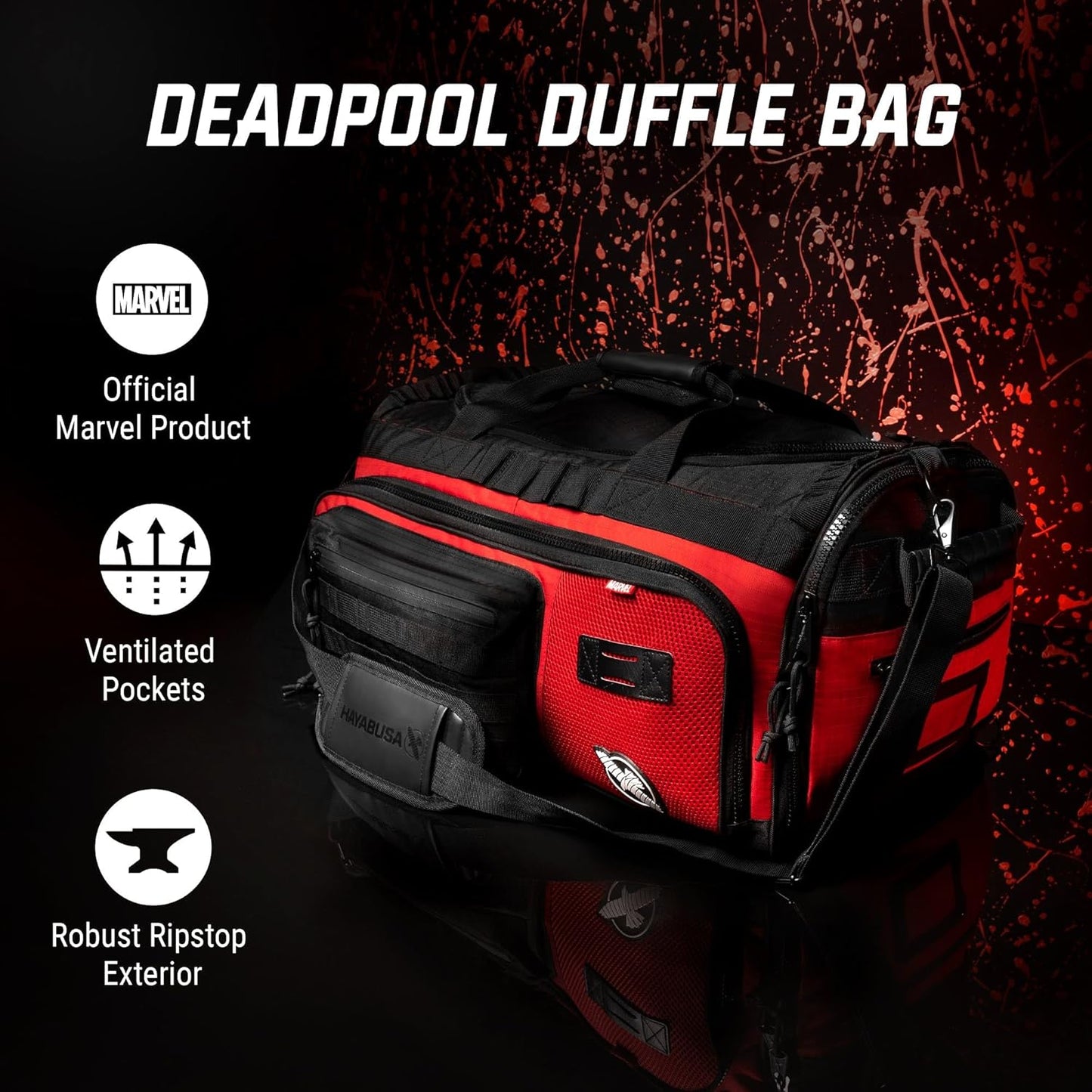 Hayabusa Marvel Hero Elite Deadpool Gym Bag Officially Licensed - 50 Liters