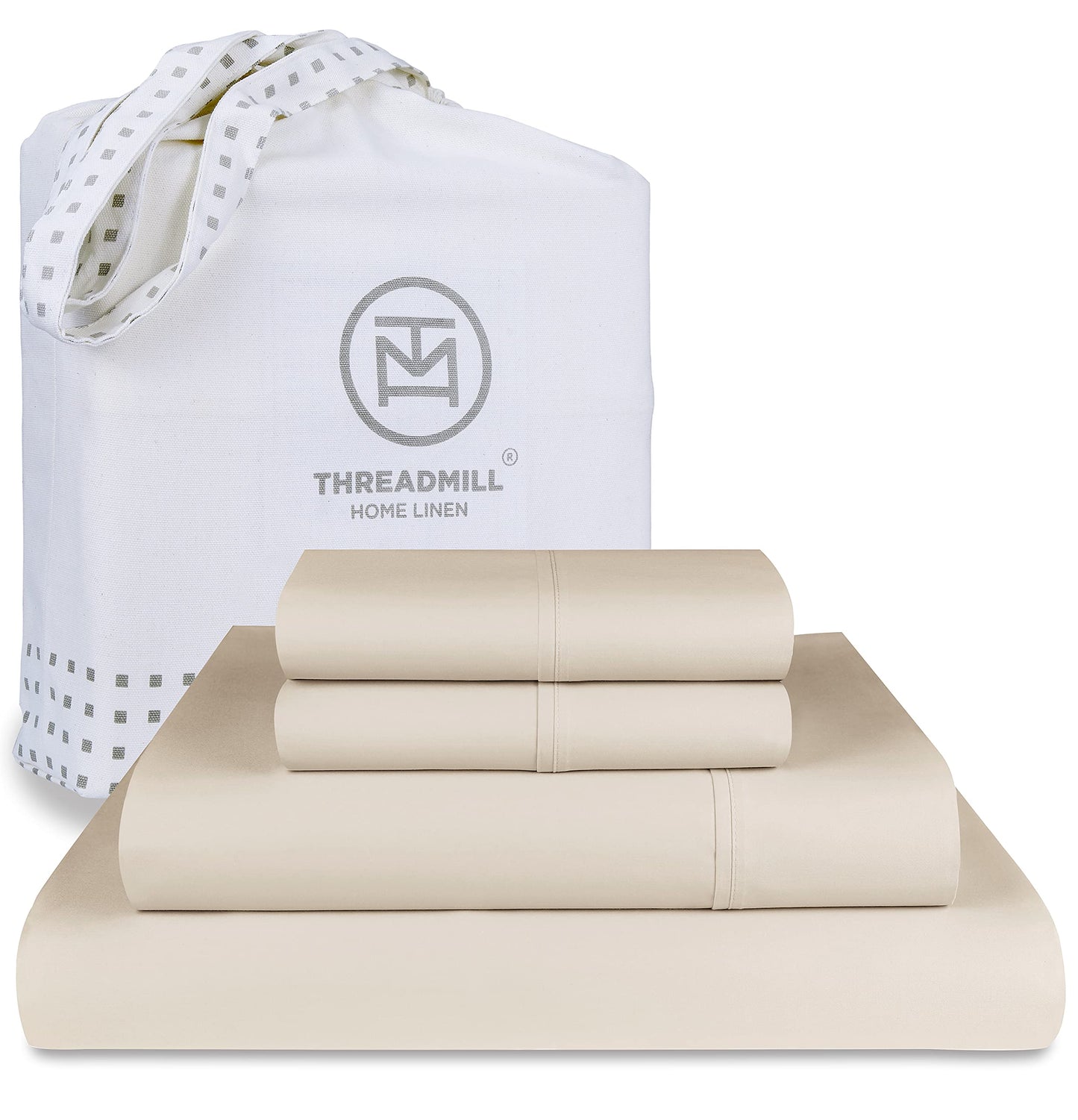 Threadmill American Supima King Size Sheets Set | 656 Thread Count 4 Piece Luxury Bed Sheets for King Size Mattress | 5 Star Hotel Quality Sheets with Elasticized Extra Deep Pocket | White Sheets