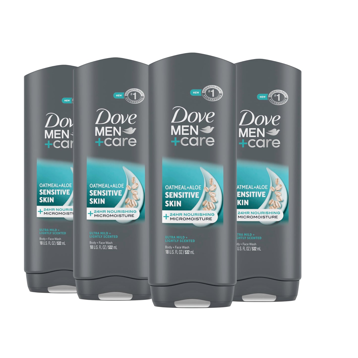 DOVE MEN + CARE Midnight Classico Body and Face Wash 4 Count for Calm, Replenished & Hydrated Skin