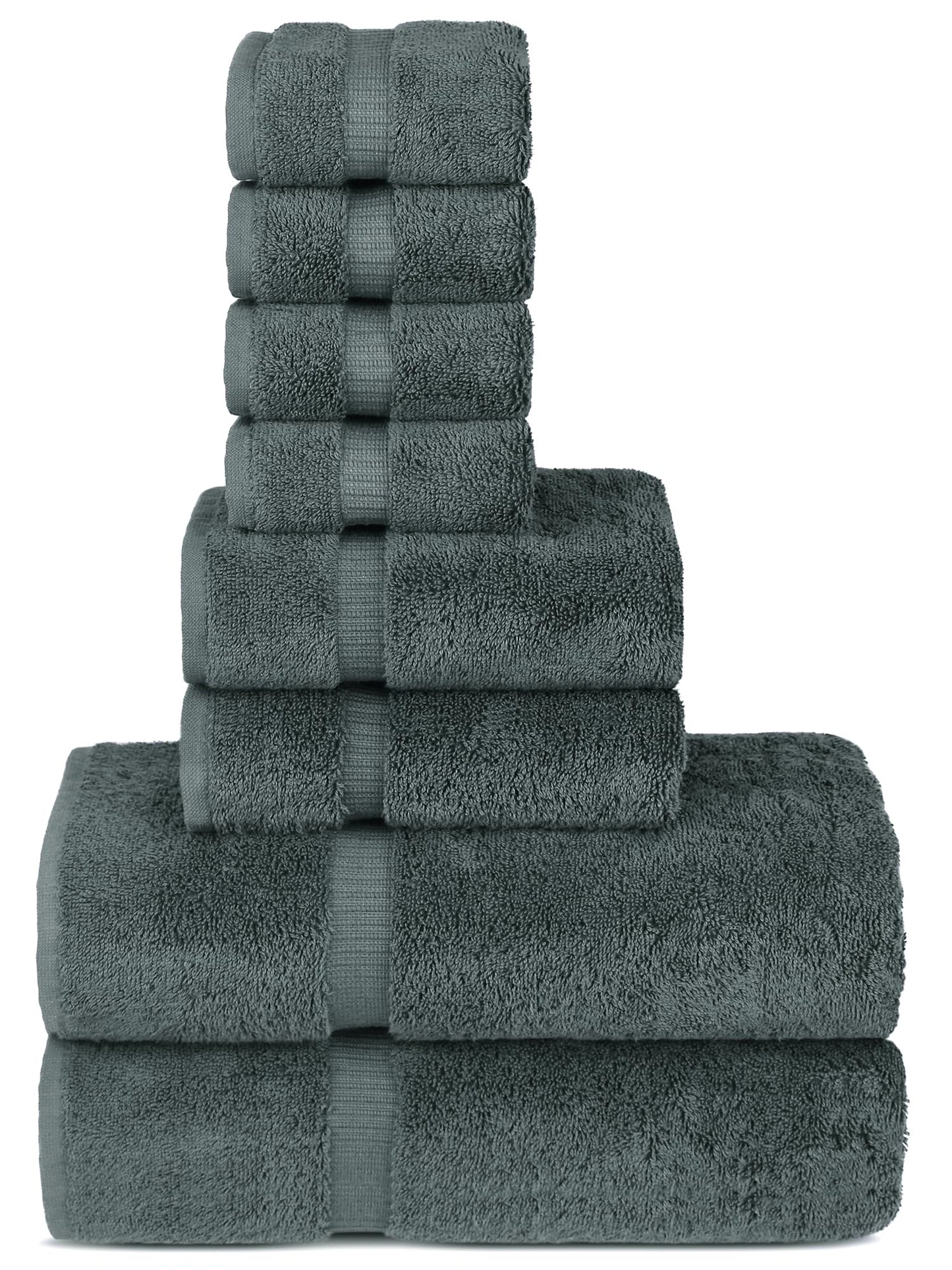 Chakir Turkish Linens | Hotel & Spa Quality 100% Cotton Premium Turkish Towels | Soft & Absorbent (4-Piece Bath Towels, Dark Gray)