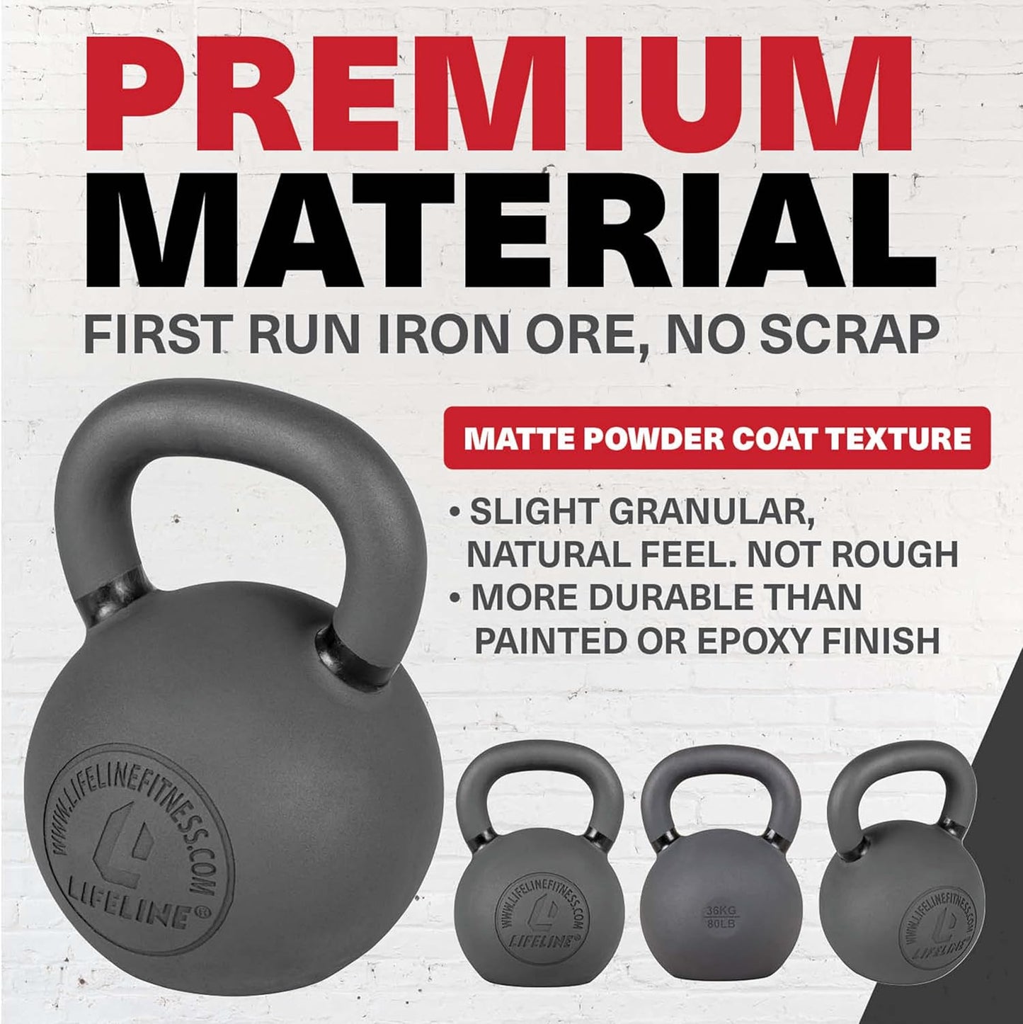 Lifeline Strength Training Kettlebell Weight for Home Gym, 40Kg Kettlebell