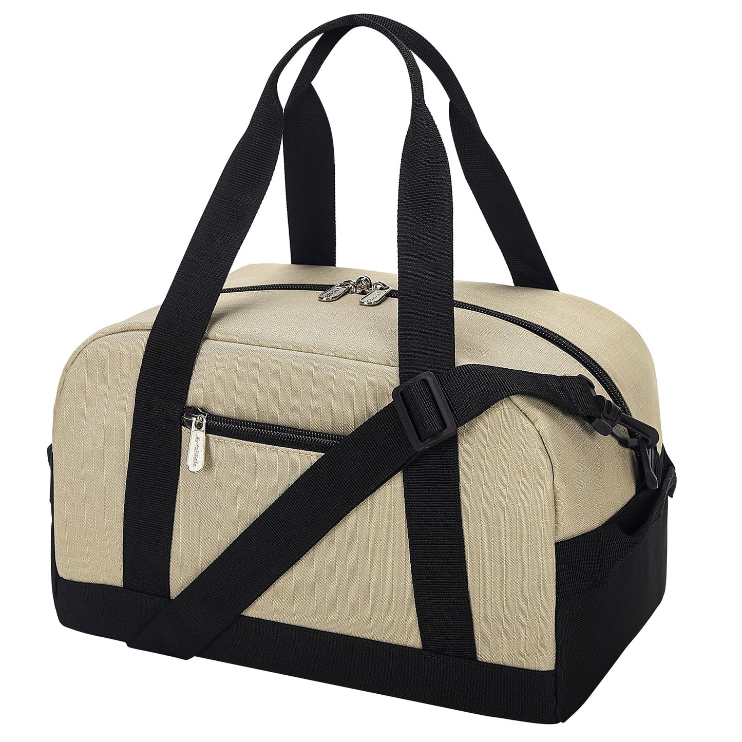 Small Gym Bag Carry On Bag - 12 in Mini Duffle Bag Lightweight for Overnight Travel(Black)
