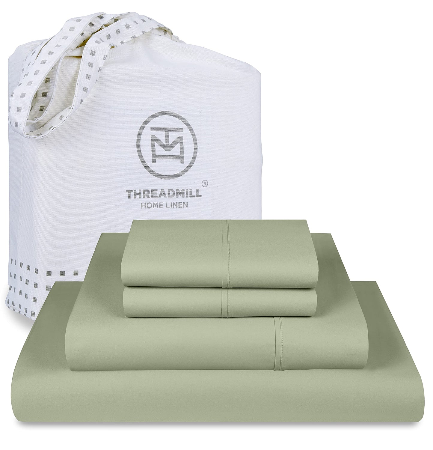 Threadmill 100% American Certified Supima Cotton Sheets King Size - 1200 Thread Count, 4Pc King Size Sheets Set, Smooth Sateen, Ultra Luxury Bed Sheets, 17" Deep Pocket King Sheet Set - White Sheets