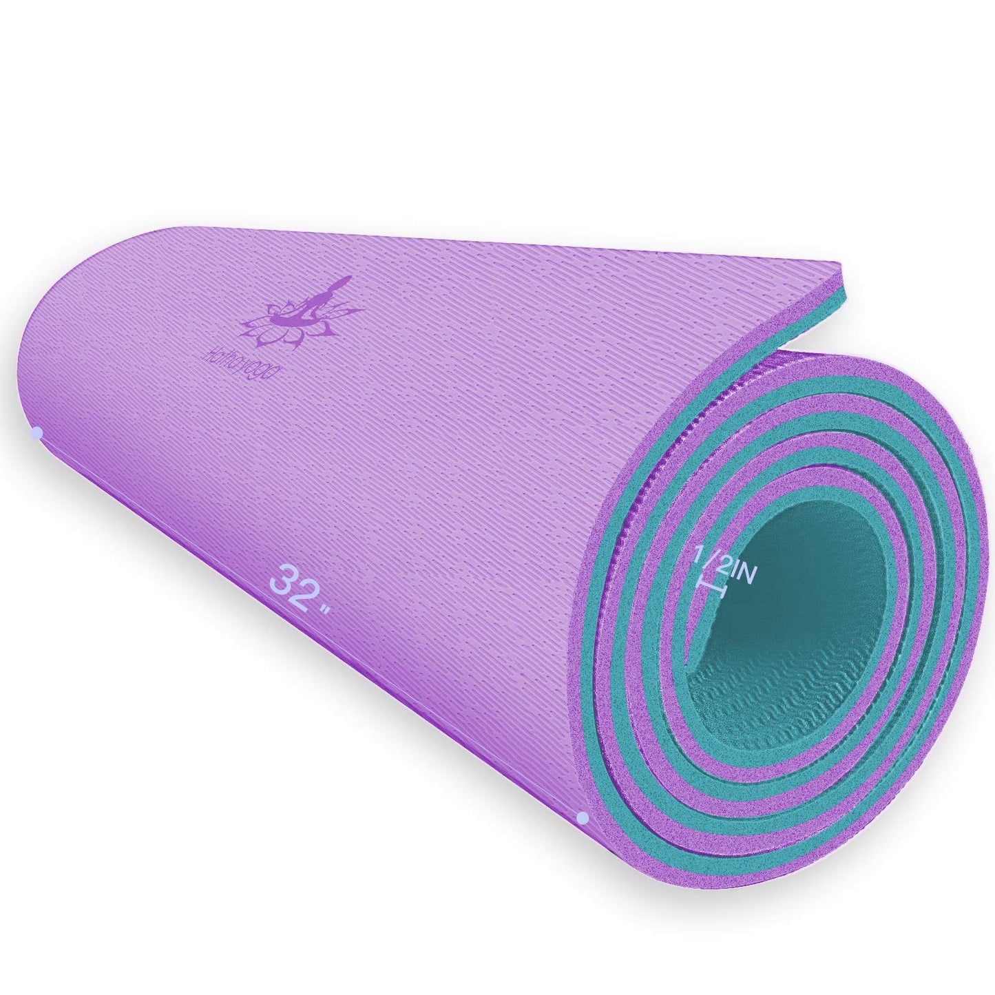 Hatha Yoga Extra Thick TPE Yoga Mat - 72"x 32" Thickness 1/2 Inch -Eco Friendly SGS Certified - With High Density Anti-Tear Exercise Bolster For Home Gym Travel & Floor Outside