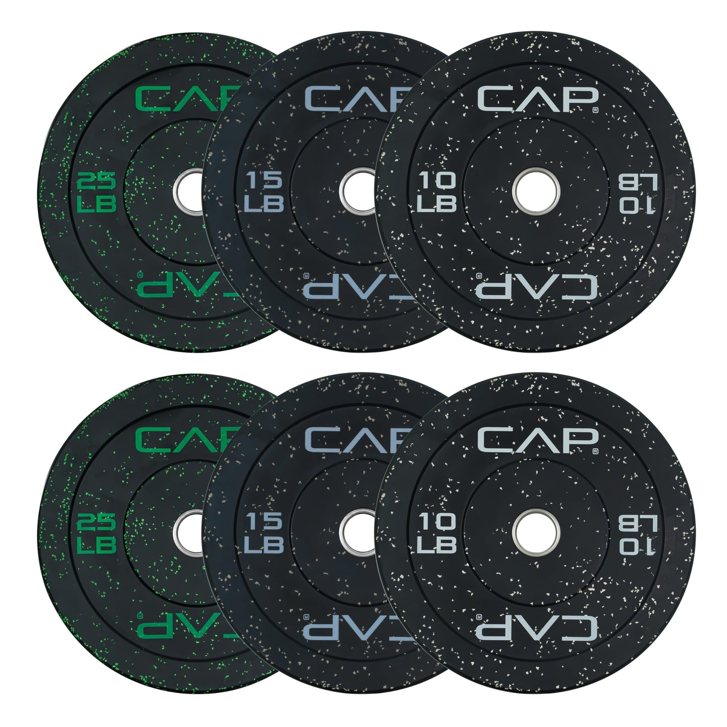 CAP Barbell 2-Inch Olympic Bumper Plate Weight Set | 100-370 lbs | Multiple Options