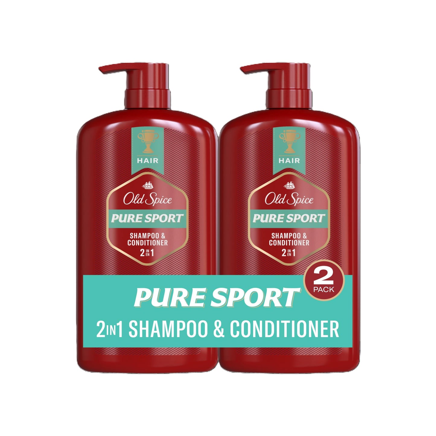 Old Spice Fiji 2-in-1 Shampoo and Conditioner Set for Men, Coconut & Tropical Wood Scent, Healthier, Fuller, More Moisturized Looking Hair, 21.9 Fl Oz Each, Twin Pack