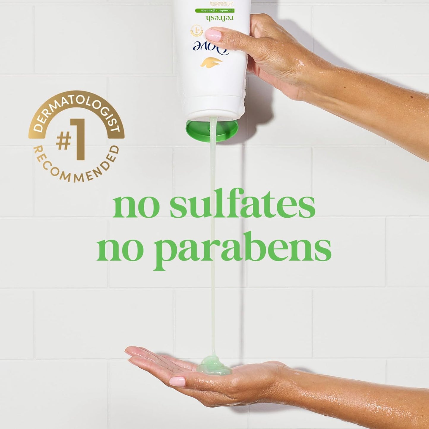 Dove Body Wash Refresh Cucumber and Green Tea for 24hr Lotion-Soft Skin Moisturizing Skin Cleanser with No Sulfates No Parabens 20 oz