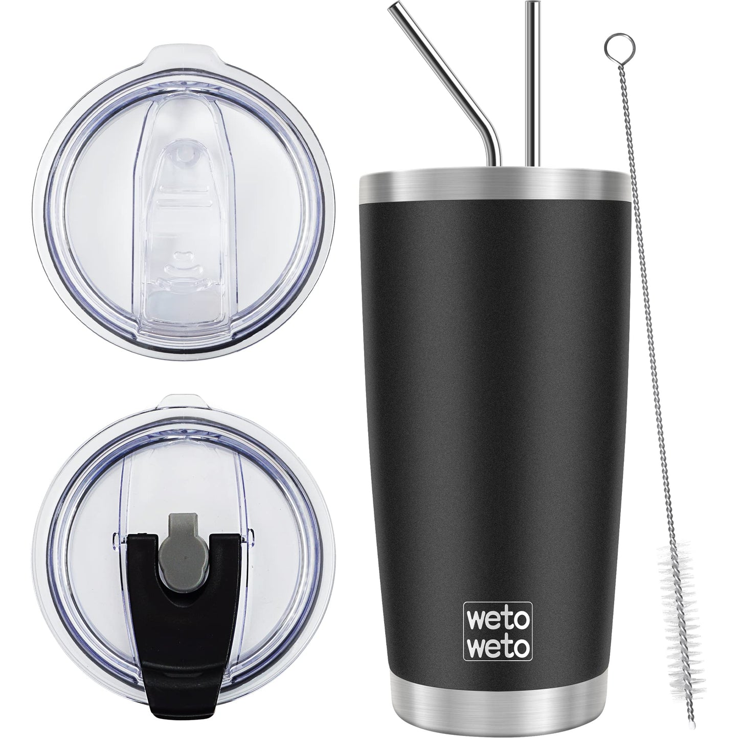 WETOWETO 20oz Tumbler, Stainless Steel Vacuum Insulated Coffee Travel Mug, Double Wall Powder Coated Insulated Coffee Mug Travel Mug with Lid Thermal Cup for Outdoor (Navy Blue, 1 Pack)