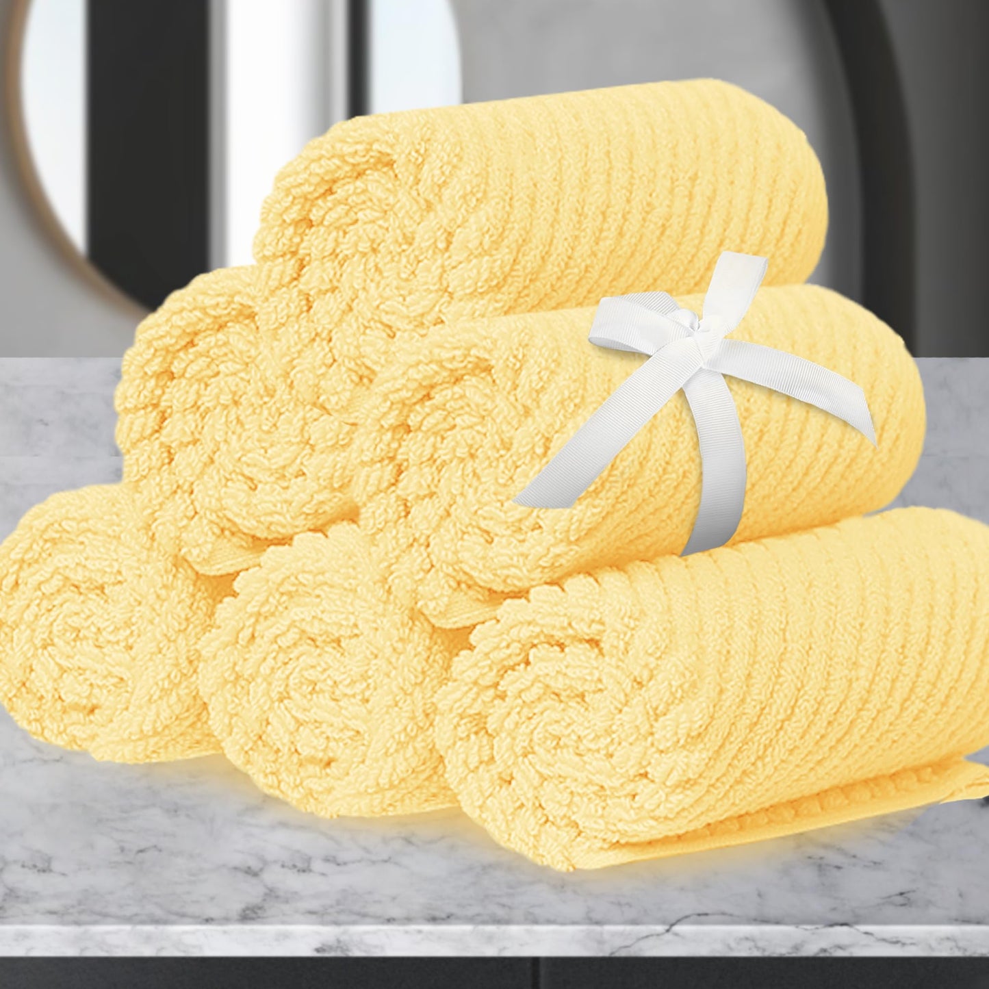 VOOVA & MOVAS Bathroom Hand Towels Set of 4, Large 18"x28" - 100% Cotton | Quick Dry | Light Weight | Thick | Soft | Absorption, Luxury Hand Towels for Showering, Hot Pink Bathroom Decor