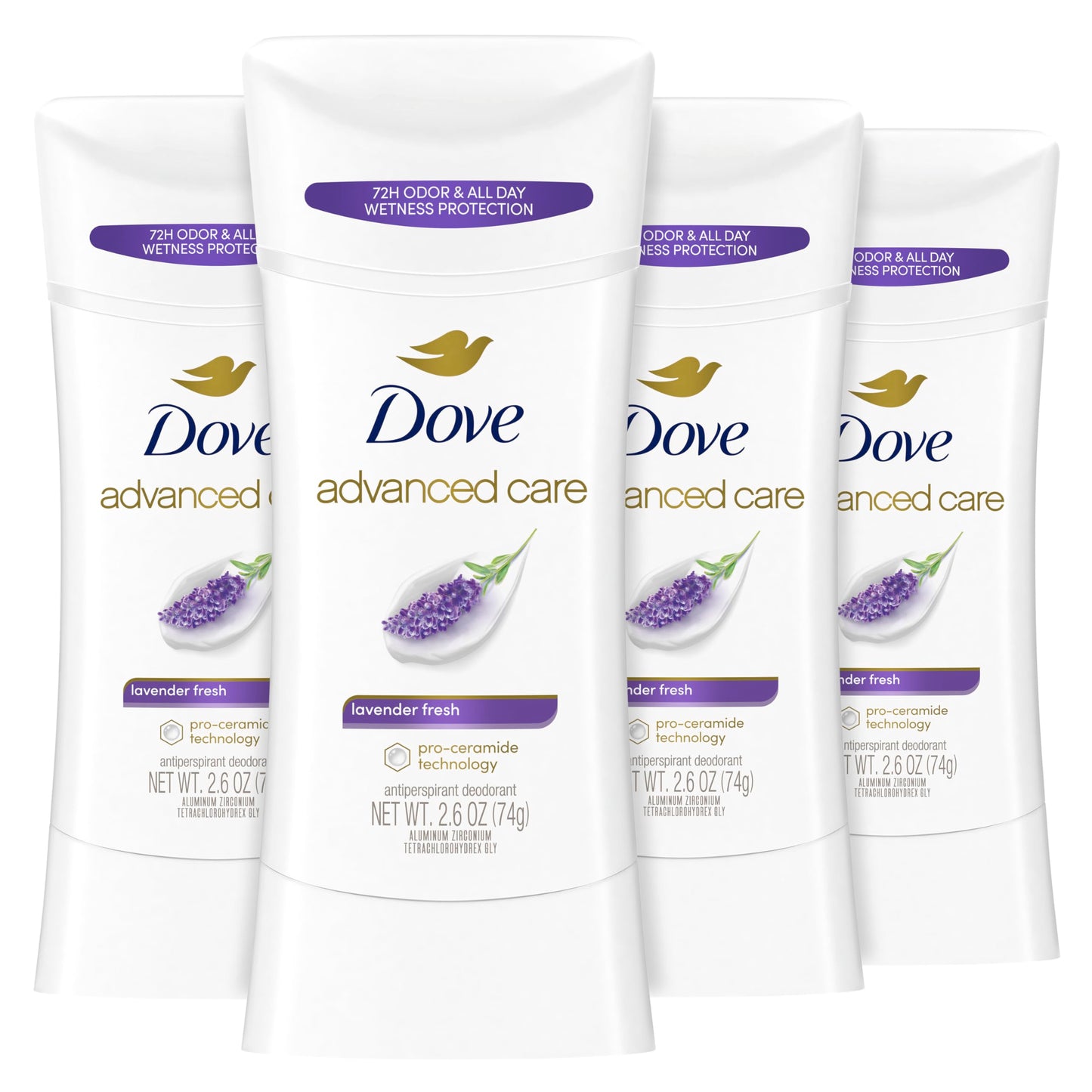 Dove Advanced Care Antiperspirant Caring Coconut, 2 Count Deodorant Stick for Women, for 48 Hour Protection And Soft And Comfortable Underarms, 2.6 oz