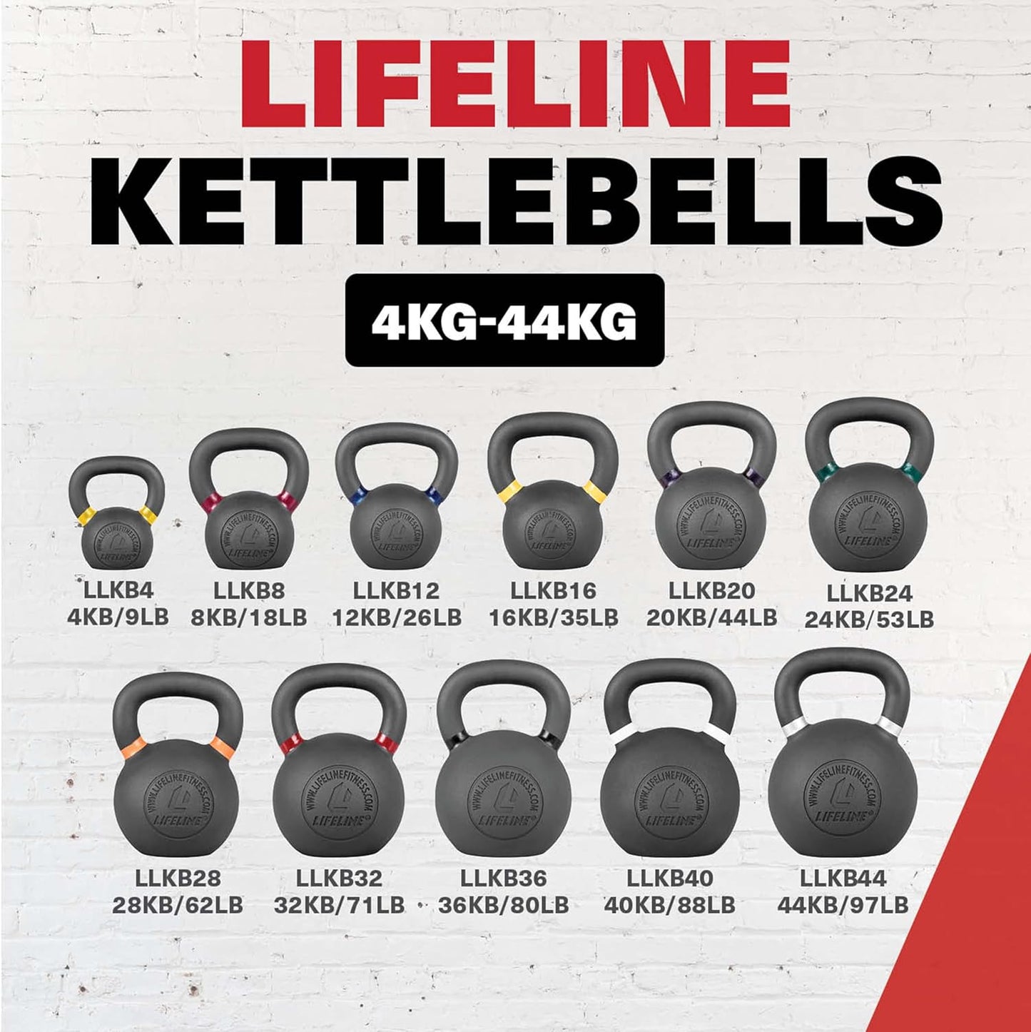 Lifeline Strength Training Kettlebell Weight for Home Gym, 40Kg Kettlebell