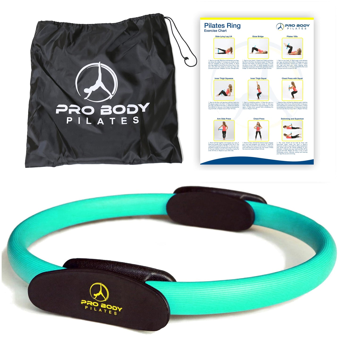 ProBody Pilates Fitness Circle – 14 Inch Pilates Ring for Focusing on Toning Inner Thighs, Arms, and Core