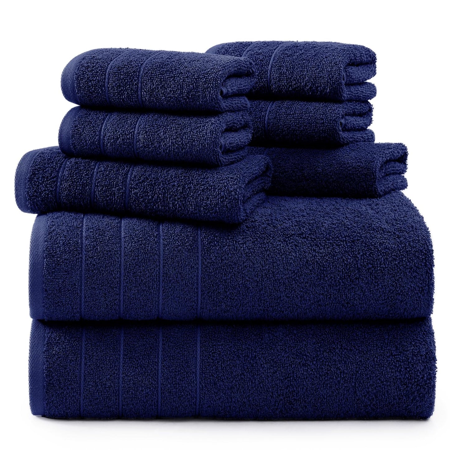 Casa Platino 100% Cotton Luxury Bathroom Towel Set - 8 Pc - Ring Spun, Quick Dry, Soft & Highly Absorbent - 2 Bath, 4 Washcloths, 2 Hand Towels - Remains Plush After Multiple Washes - Cerulean Blue