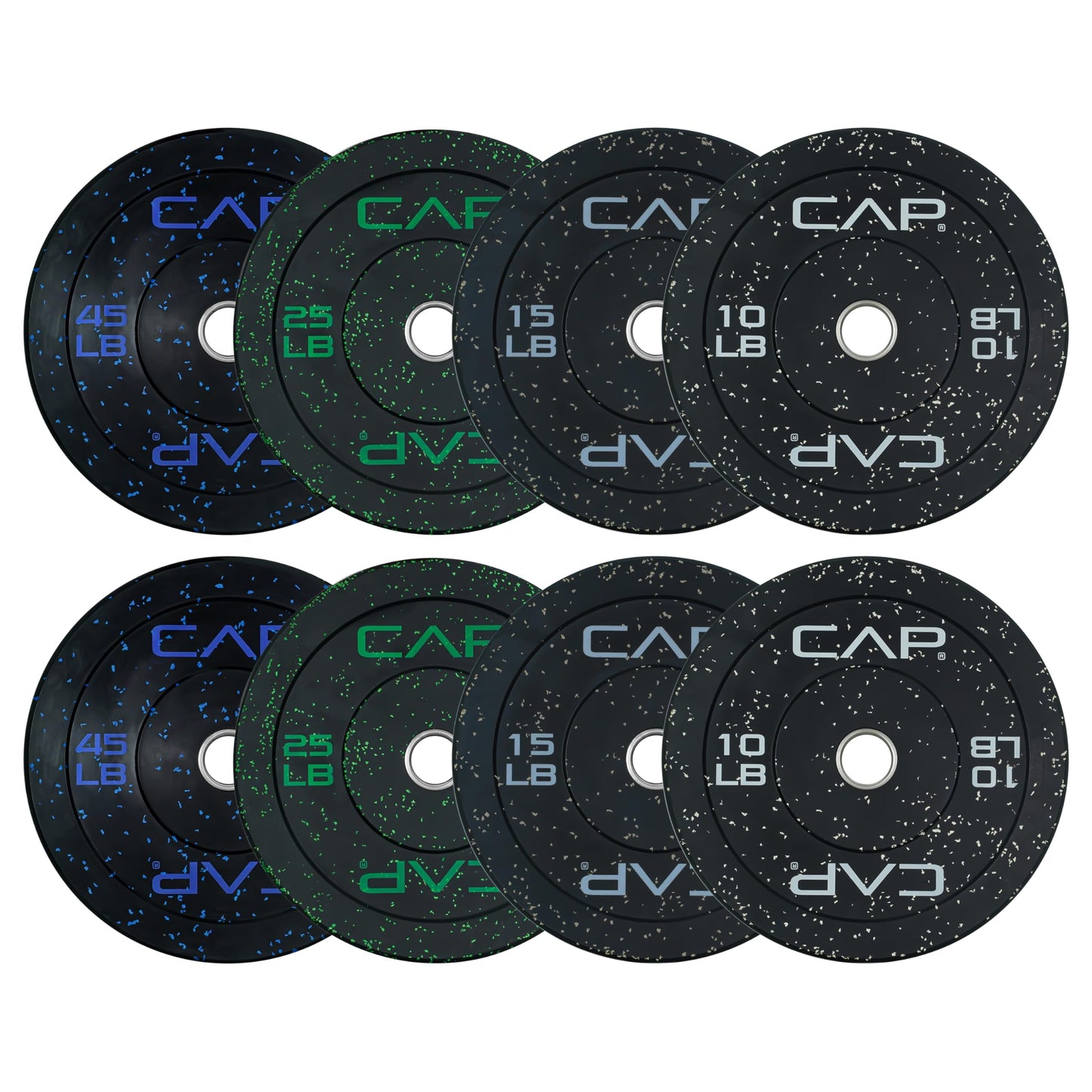 CAP Barbell 2-Inch Olympic Bumper Plate Weight Set | 100-370 lbs | Multiple Options