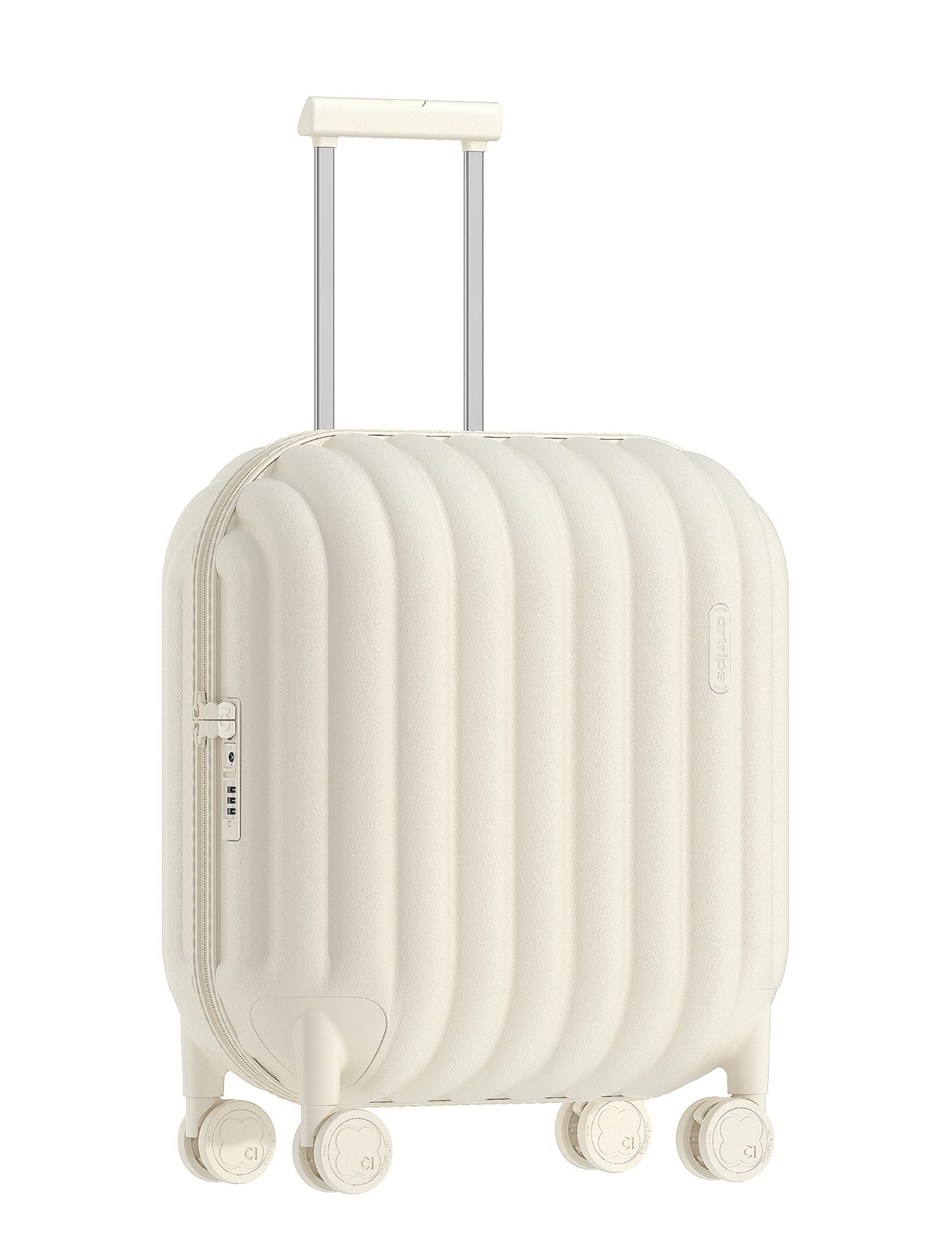 artrips Checked Luggage 24 inch,Medium Suitcase with 8 Spinner Wheels,PC Lightweight Hardside Luggage,Bread Design,TSA Lock,White,Checked-Medium 24-Inch,60L
