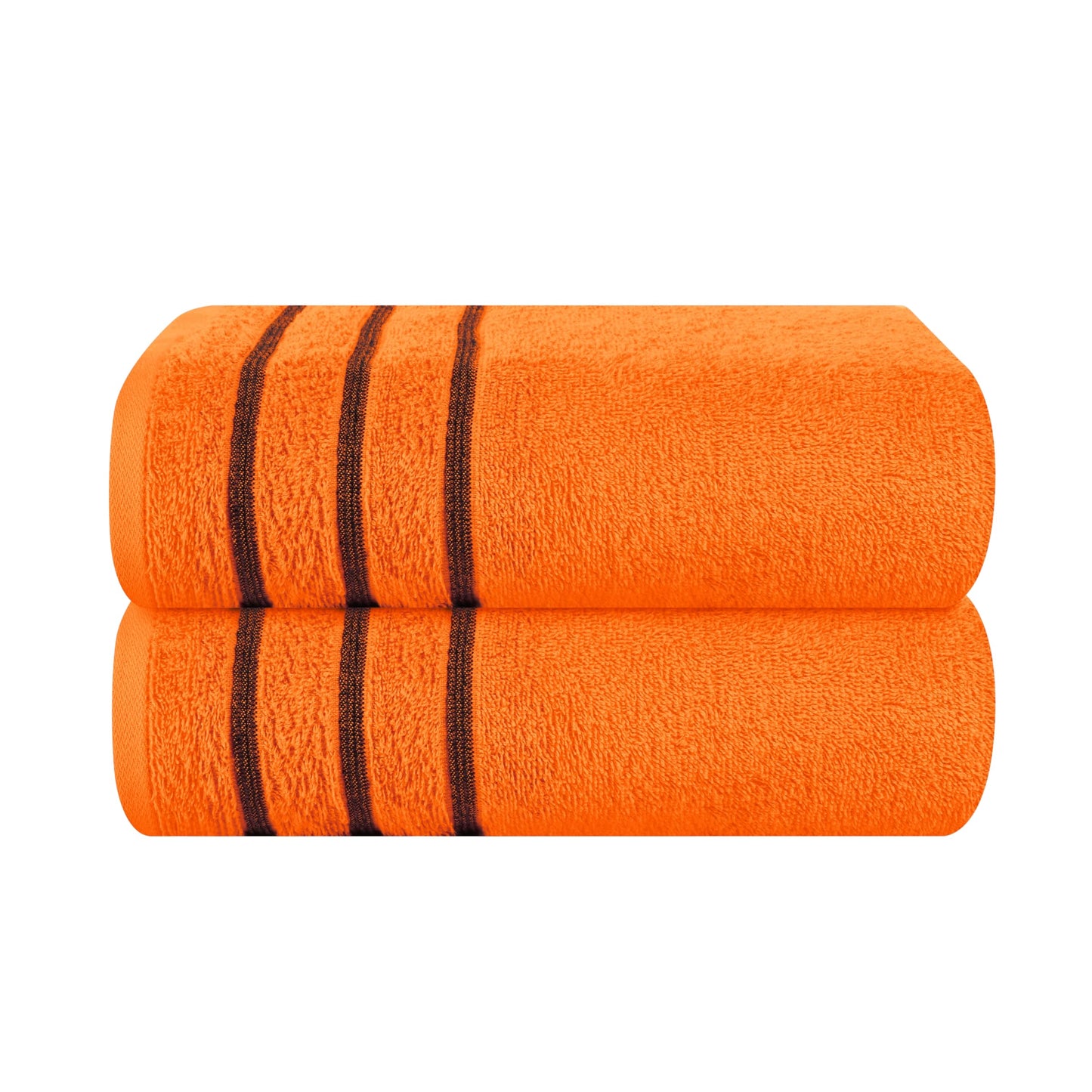 MyOwn Cotton 2 Pack Oversized Bath Towel Set 28x55 inches, Large Bath Towels, Ultra Absorbant Compact Quickdry & Lightweight Towel, Ideal for Gym Travel Camp Pool - Coral Orange, 71617