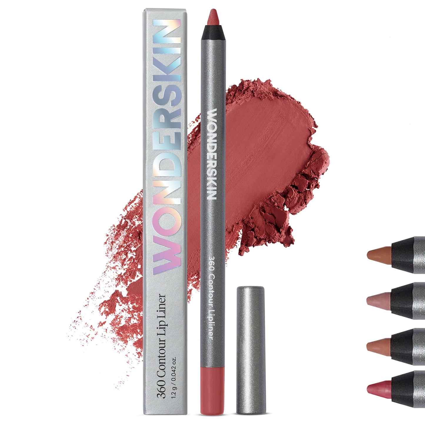 Wonderskin Lip Liner Pencil - 360 Contour Lipliner, Long Lasting, Sharpenable, Waterproof and Transfer-Proof Nude Lip Liner Pencil (Blush)