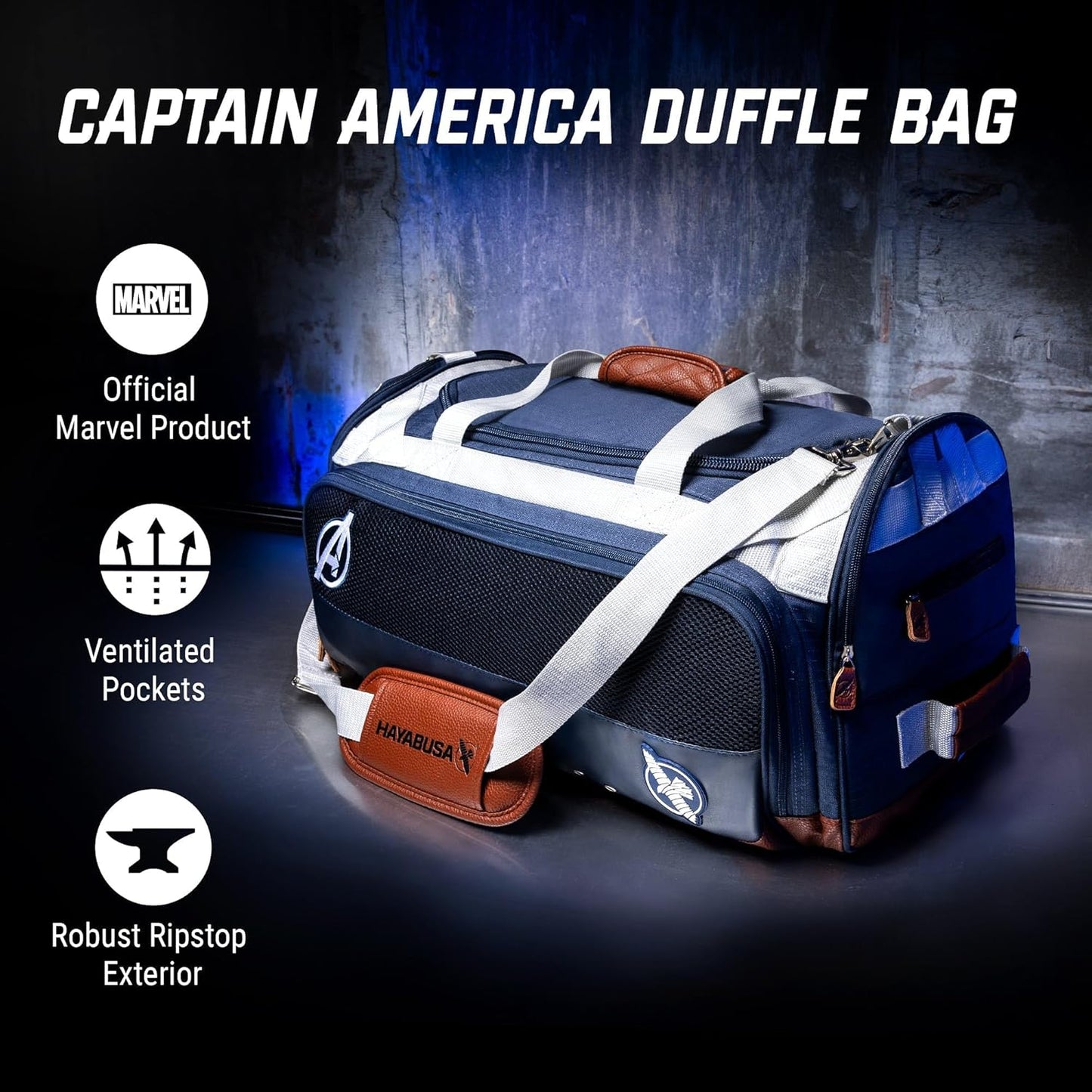 Hayabusa Marvel Hero Elite Captain America Gym Bag Officially Licensed - 50 Liters