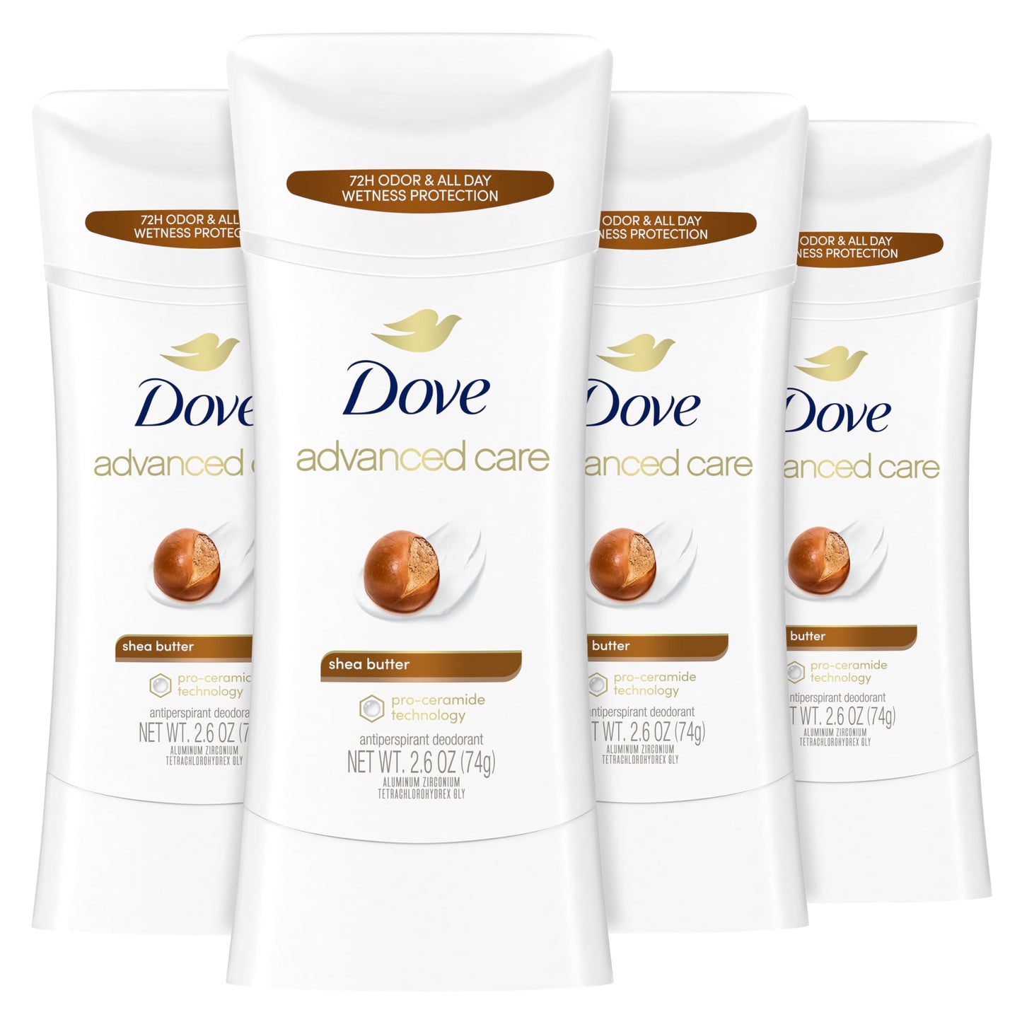 Dove Advanced Care Antiperspirant Caring Coconut, 2 Count Deodorant Stick for Women, for 48 Hour Protection And Soft And Comfortable Underarms, 2.6 oz
