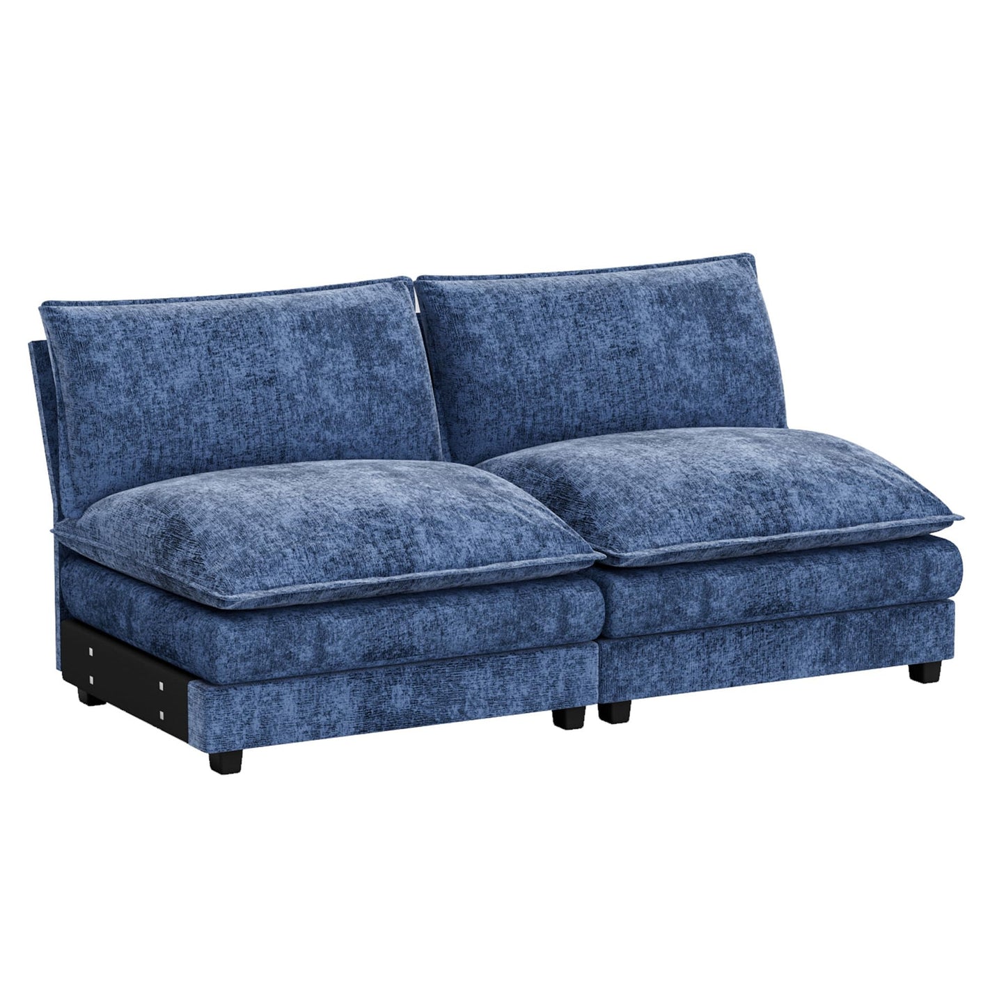 Homall 119" Modular Sectional Sofa, L Shaped Sofa Couch with Reversible Ottoman, DIY Combination Chenille Deep 3-Seat Cloud Couch for Living Room, Apartment (Light Grey, L Shaped Sofa)