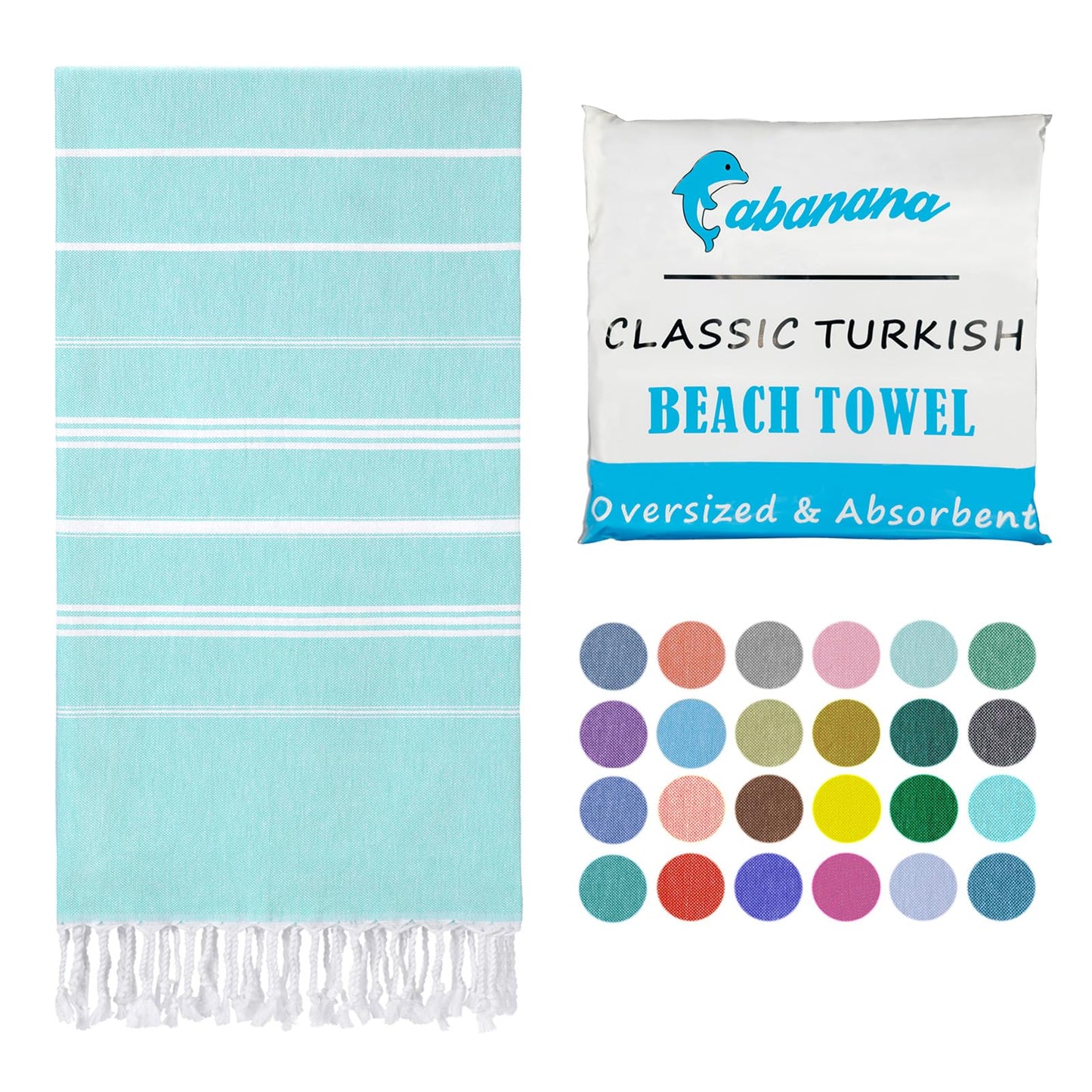 cabanana Turkish Beach Towel Oversized - 39"x71" Quick Dry Sand Free Thin Beach Towels for Adults,Extra Large Cotton Lightweigh Travel Towel for Beach Accessories (Coral)