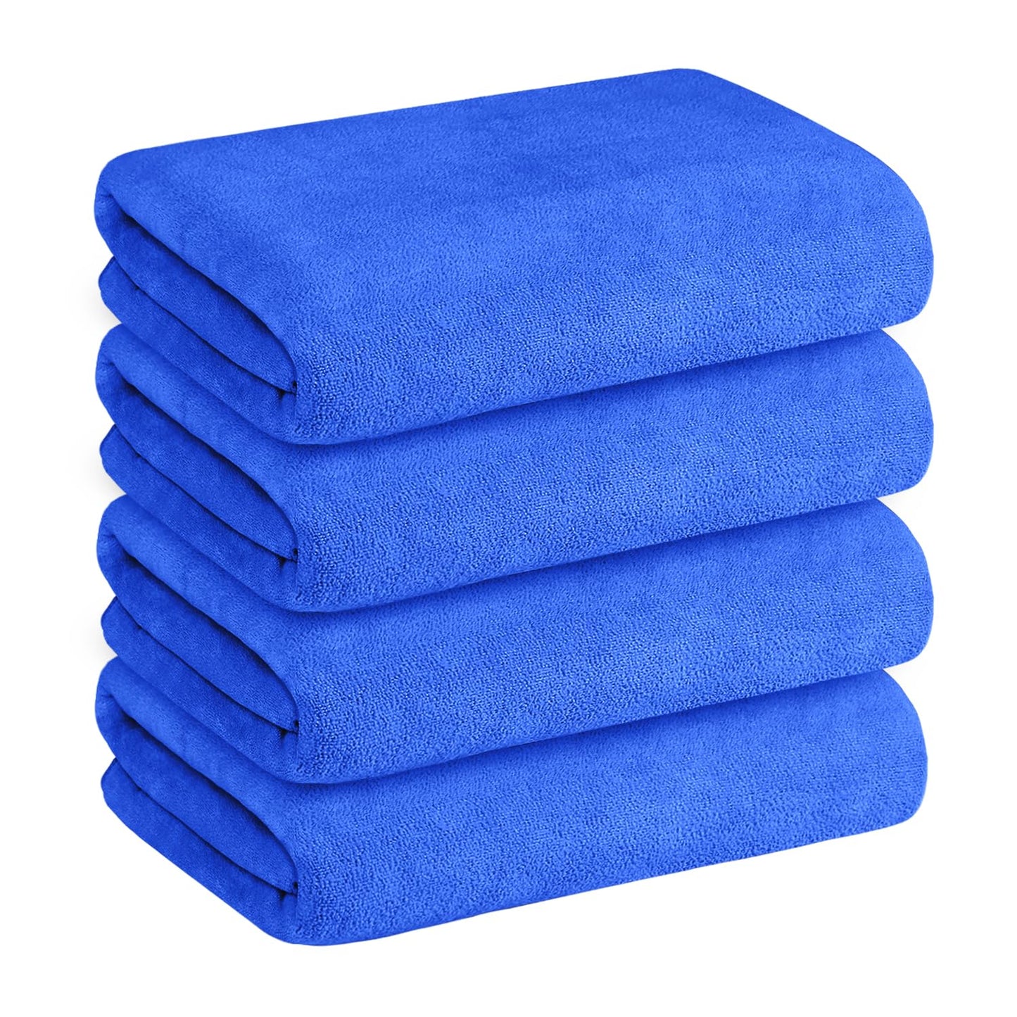 JML Microfiber Bath Towels, Oversized, Ultra Soft, Super Absorbent and Fast Drying, No Fading Large Bathroom Towel Set for Sport, Travel, Fitness, SPA and Yoga (Coral Fleece - Blue, 30 in x 60 in)