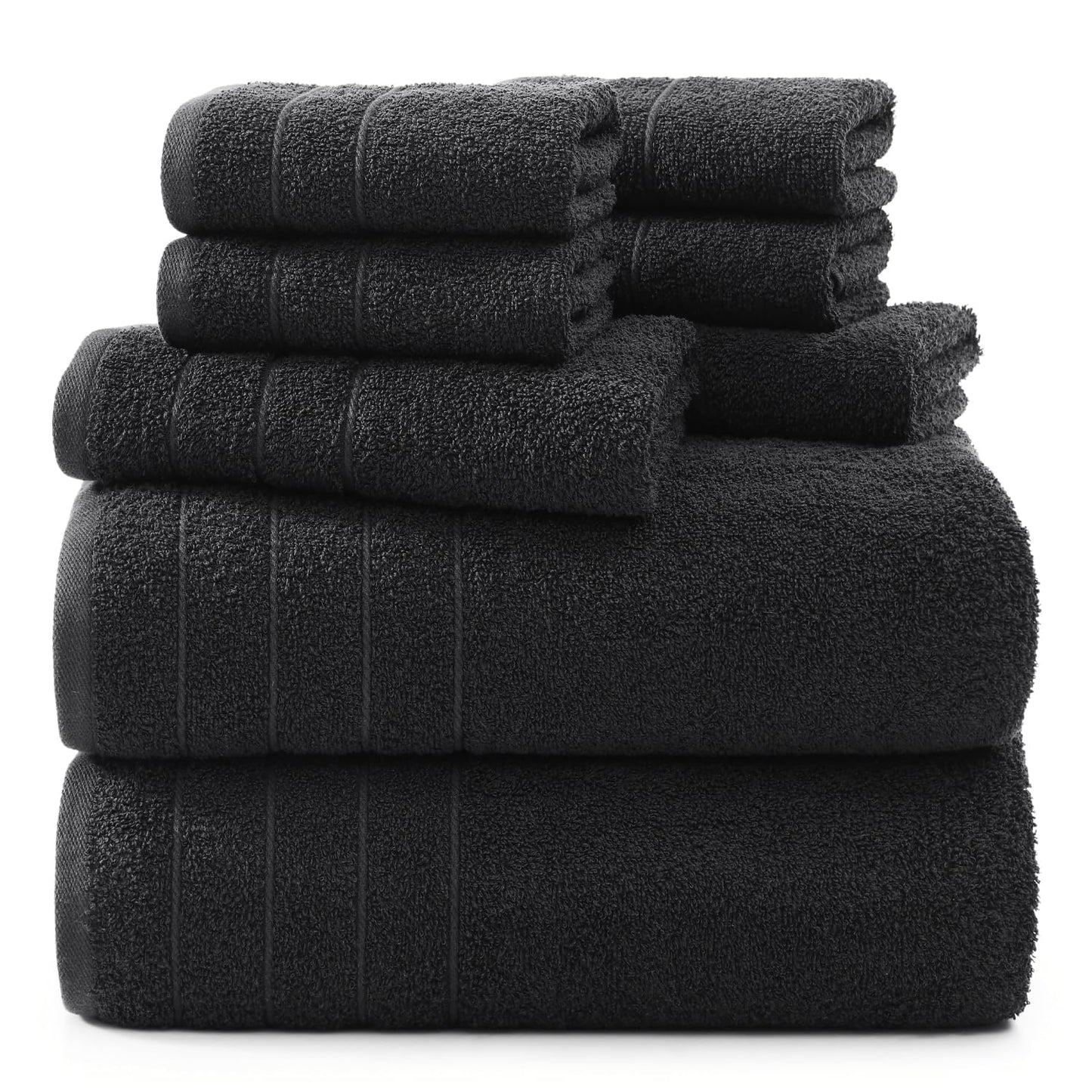 Casa Platino 100% Cotton Luxury Bathroom Towel Set - 8 Pc - Ring Spun, Quick Dry, Soft & Highly Absorbent - 2 Bath, 4 Washcloths, 2 Hand Towels - Remains Plush After Multiple Washes - Cerulean Blue