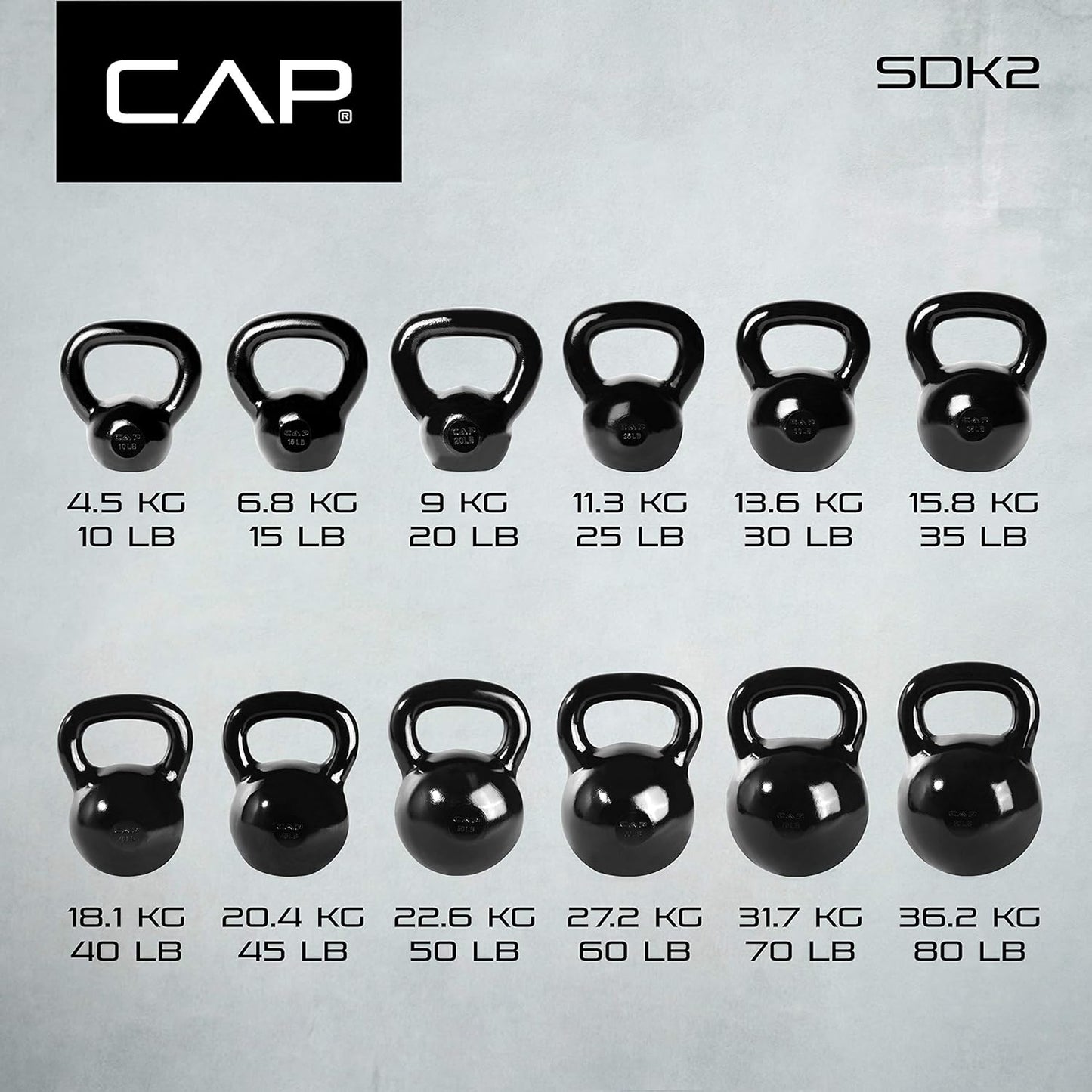 Cap Barbell Enamel Coated Cast Iron Kettlebell