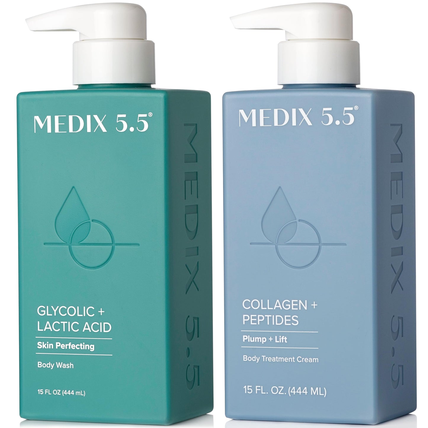 Medix 5.5 Glycolic Acid + Lactic Acid Exfoliating Body Wash Gel | KP Bump Eraser | AHA Exfoliant Skin Care Body Cleanser | Keratosis Pilaris & Acne | Anti Aging AHA Foaming Body & Face Wash, 15 Fl Oz
