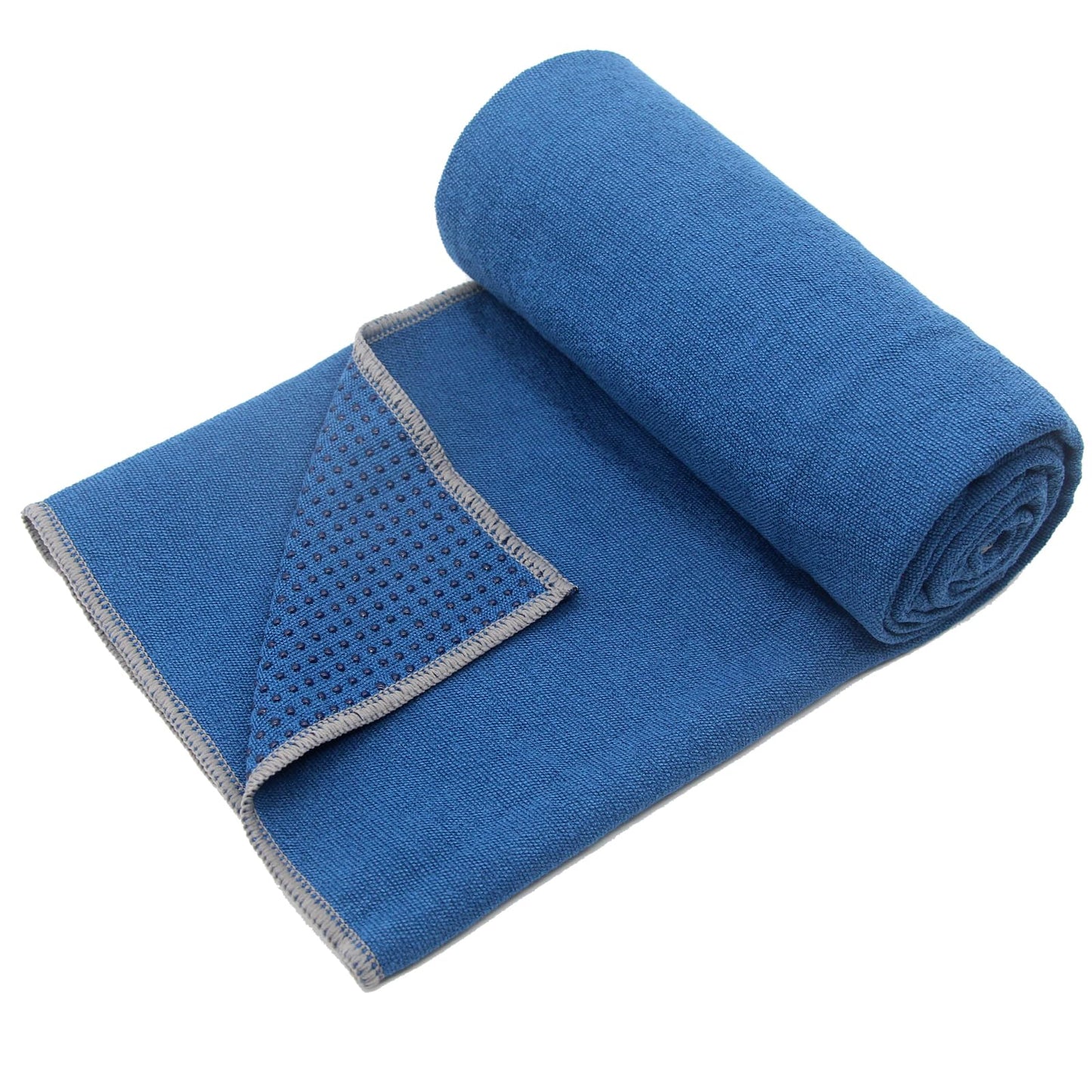 Eunzel Yoga Towel,Hot Yoga Mat Towel with Grip Dots Sweat Absorbent Non-Slip for Hot Yoga, Pilates and Workout 24" x72", Purple & Blue
