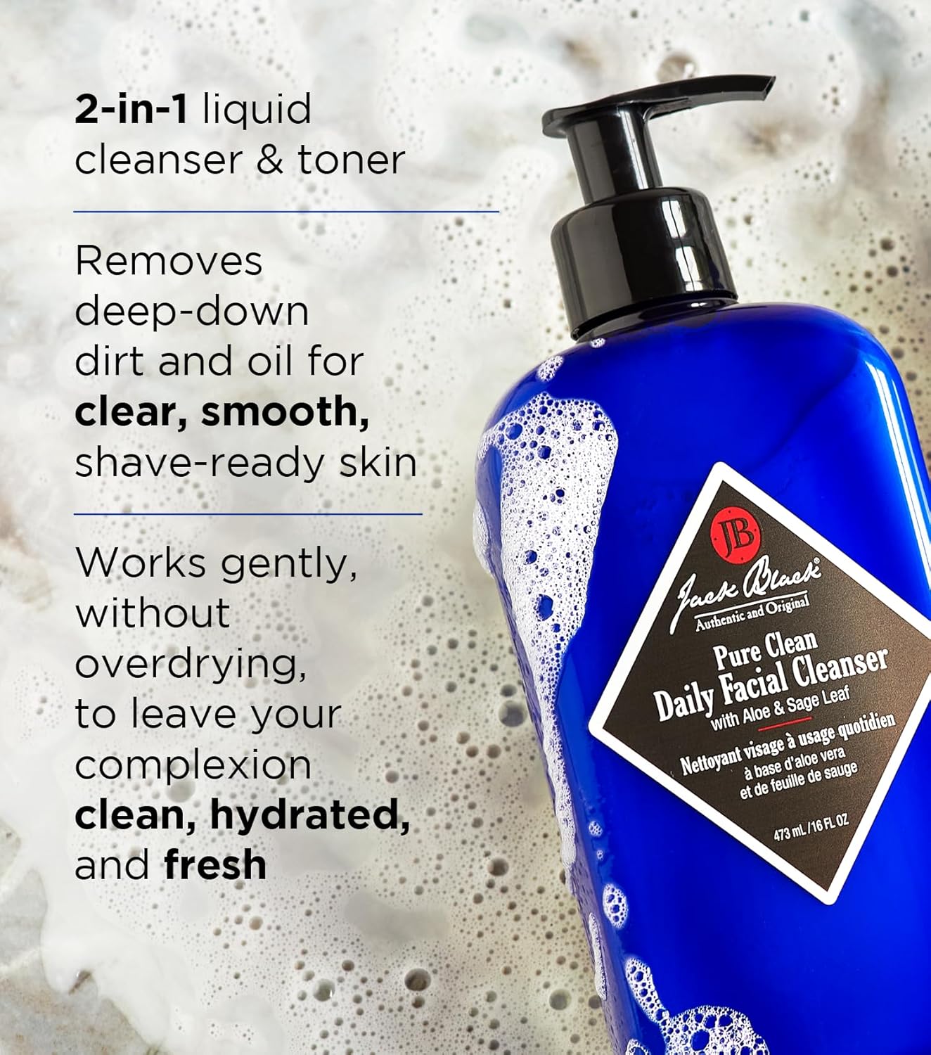 Jack Black The Triple Play Gift Set for Men – Pure Clean Daily Facial Cleanser, Double-Duty Face Moisturizer with SPF 20, and Big Sir Body & Hair Cleanser - Men’s Hydrating Skincare Kit