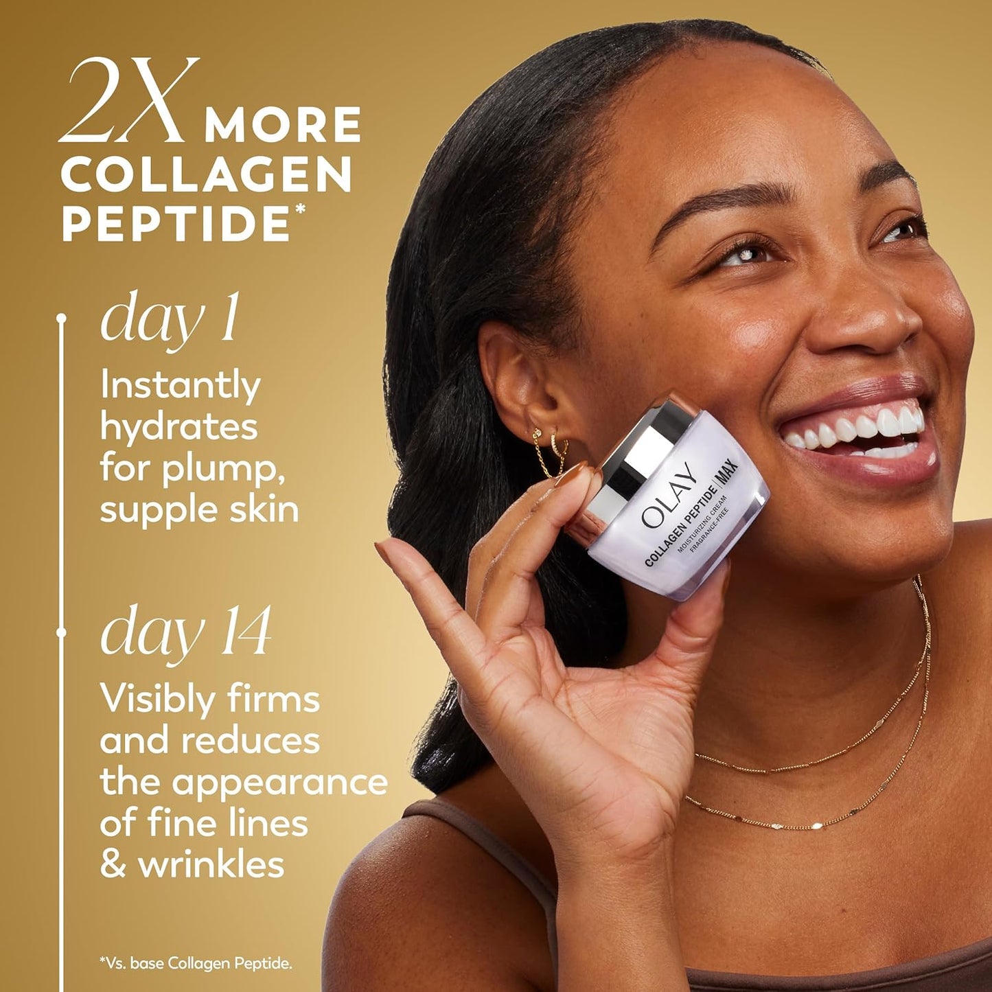 Olay Collagen Peptide Face Moisturizer, Firming Cream for Women, Fragrance-Free, Non-Greasy - Hydrating, Anti-Aging, Anti-Wrinkle, Smoothing of Fine Lines, Tightening Skin Care - Niacinamide, 1.7 Oz