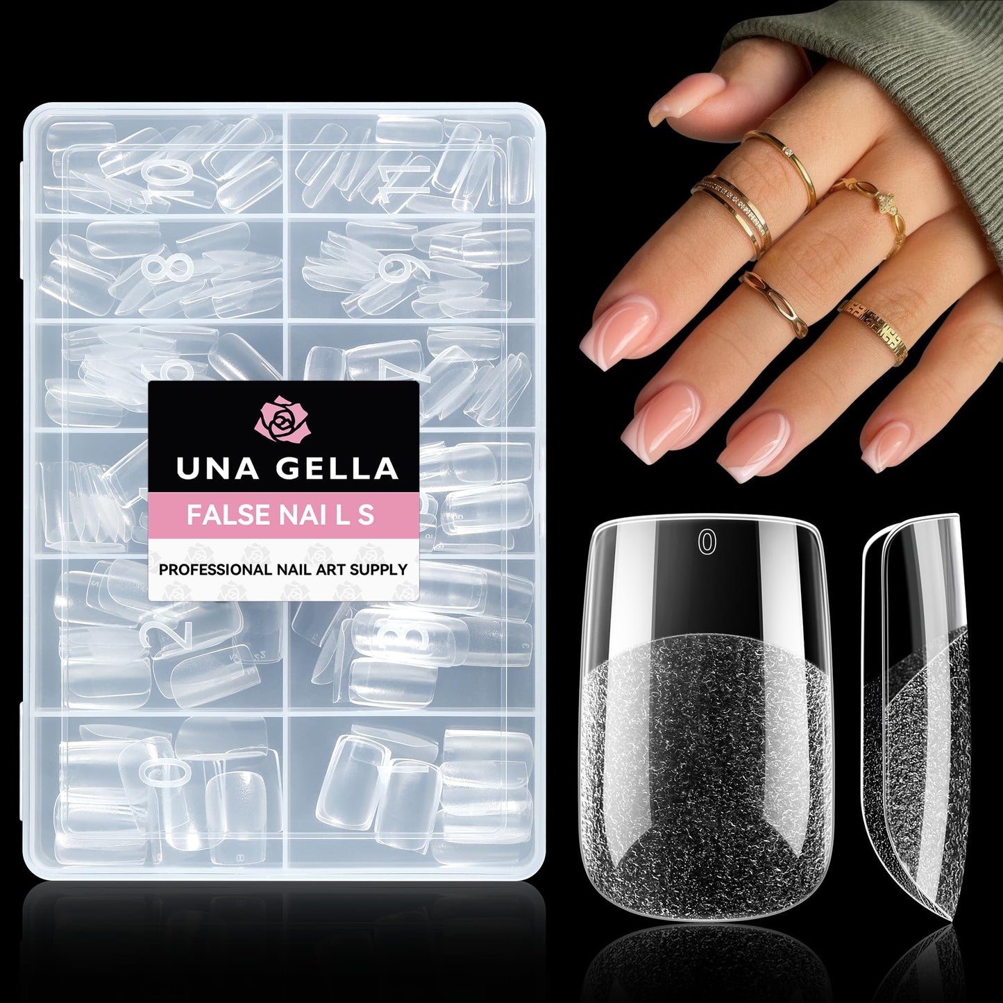UNA GELLA Solid Nail Glue Gel Soft Gel Nail Tips Glue 15ml Lamp Curing Needed Solid Soak Off Glue Super Strong Nail Glue For Fake Acrylic Nails Extension Press On Nails