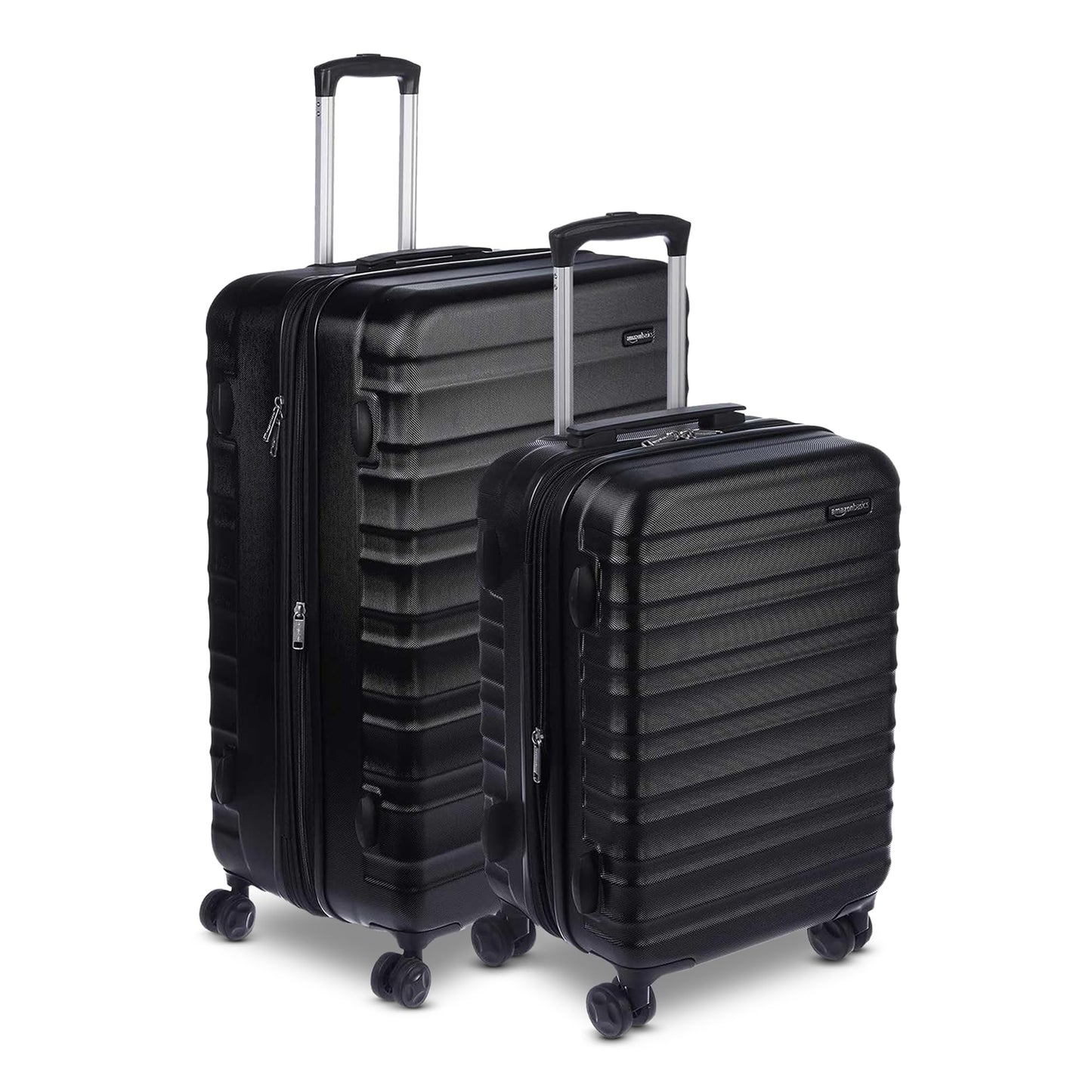 Amazon Basics 3-Piece Set (21", 26", 30"), Hardshell Suitcases With Wheels, Expandable For Up to 25% More Space, With Scratch-Resistant Surface, Four Multi-directional Wheels, Navy Blue