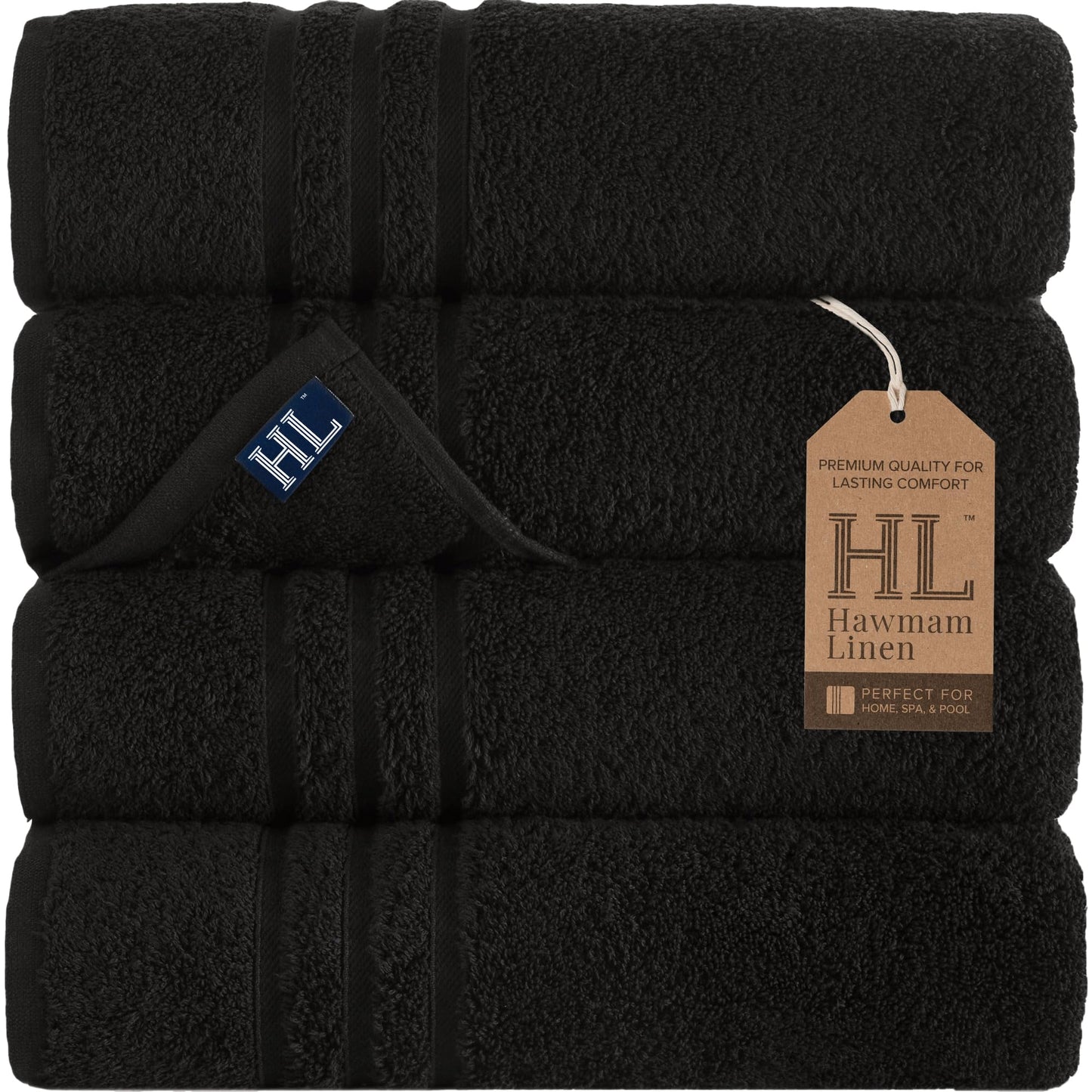 Hawmam Linen Coral Orange Bath Towels 4 Pack Soft and Absorbent, Premium Quality Perfect for Daily Use 100% Cotton Towel 600 GSM