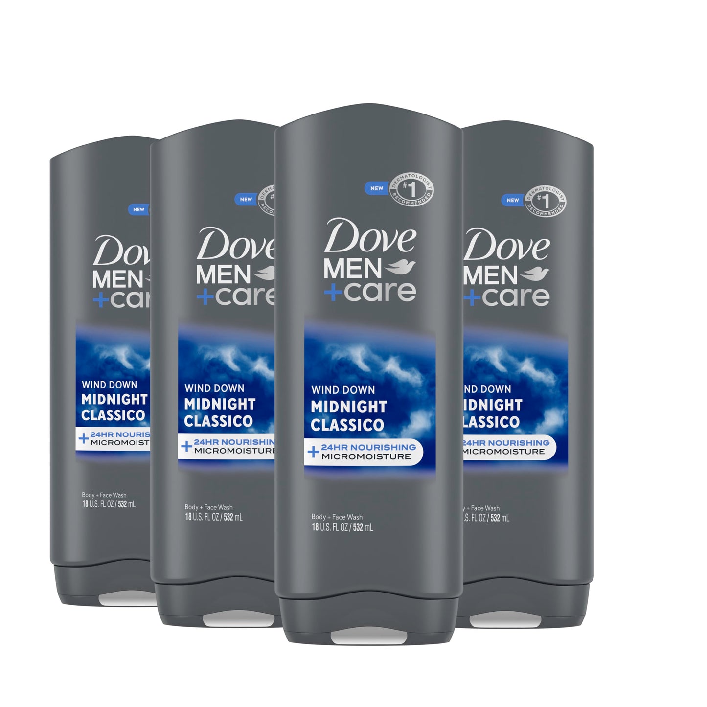 DOVE MEN + CARE Hidratante Coco + Cítricos Body and Face Wash 4 Count for Hydrated Skin Coconut