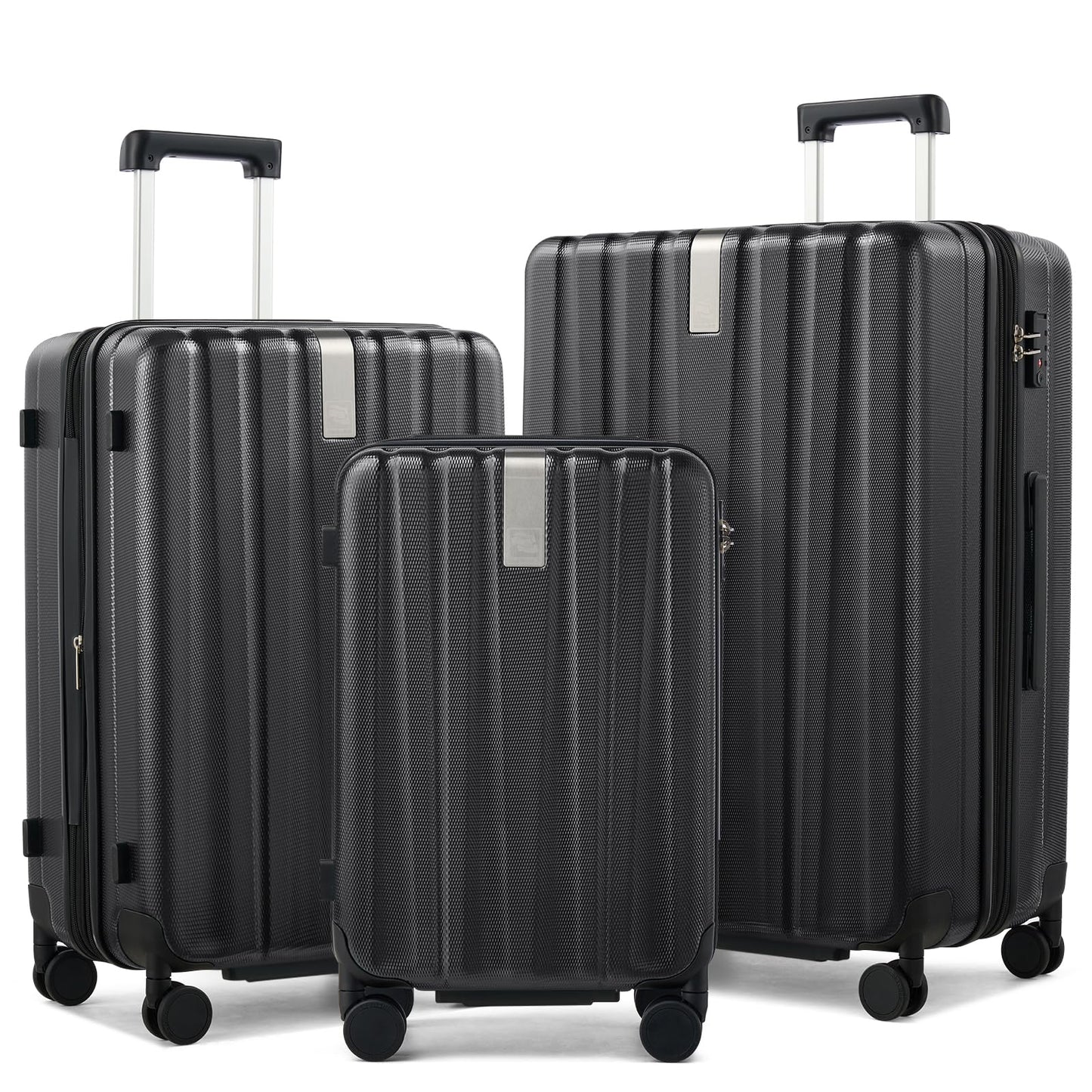 Hanke Expandable Hardshell Luggage Sets 3 Piece Extra Large Suitcases with Lock,28 Inch Luggage with Spinner Wheels, PC Travel Suitcase for Women Men 20 24 29Inch,Blackish Green
