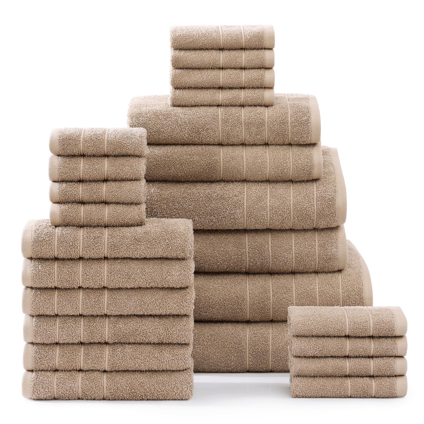 Casa Platino 100% Cotton Luxury Bathroom Towel Set - 8 Pc - Ring Spun, Quick Dry, Soft & Highly Absorbent - 2 Bath, 4 Washcloths, 2 Hand Towels - Remains Plush After Multiple Washes - Cerulean Blue