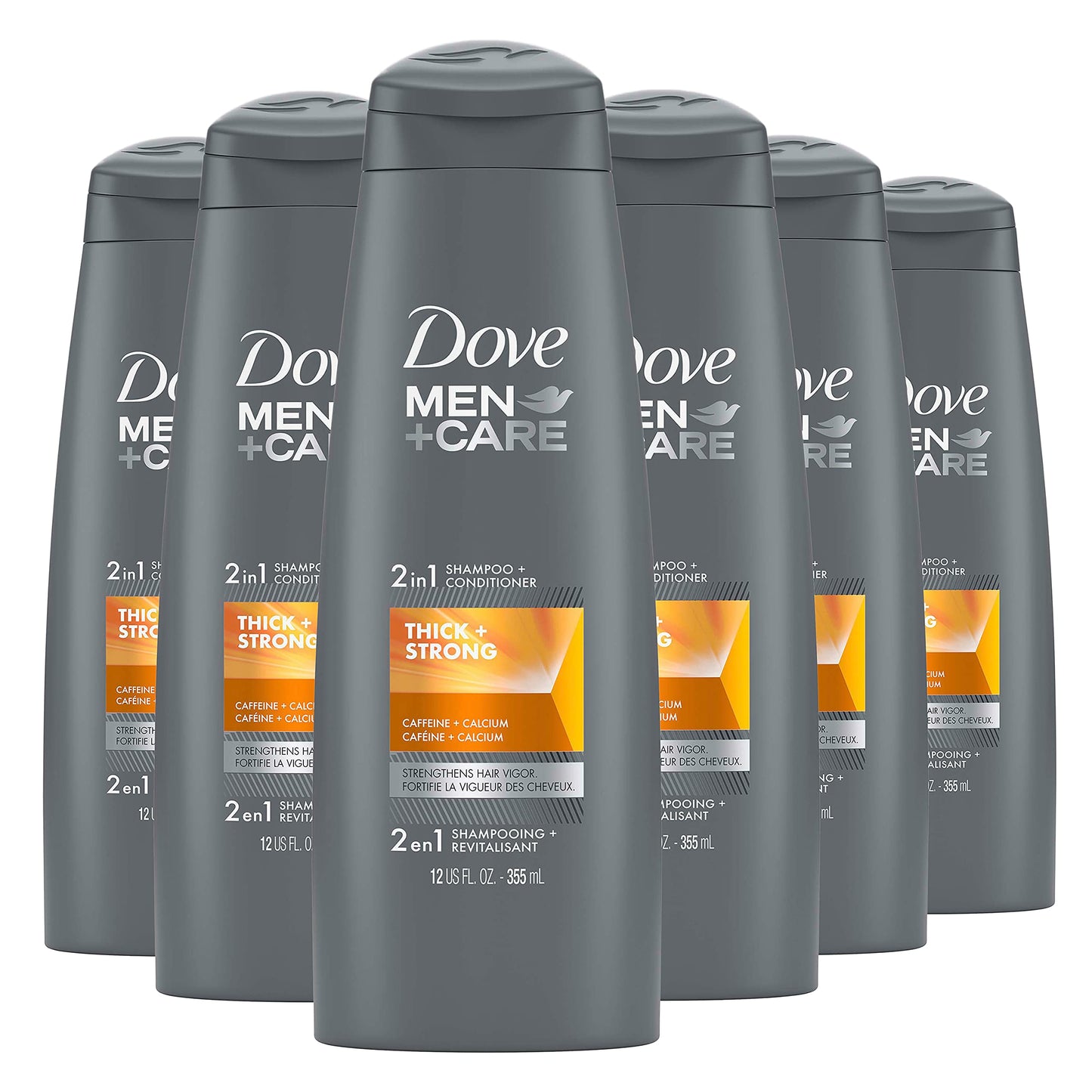 Dove Men+Care 2-in-1 Shampoo + Conditioner Thick + Strong for Fortifying Hair from Root to Tip, with Calcium, 31 oz