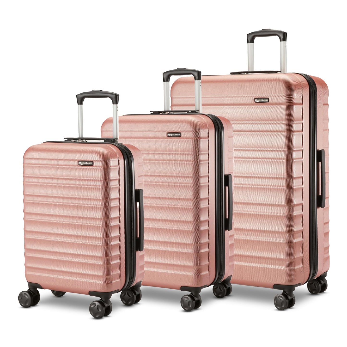Amazon Basics 3-Piece Set (21", 26", 30"), Hardshell Suitcases With Wheels, Expandable For Up to 25% More Space, With Scratch-Resistant Surface, Four Multi-directional Wheels, Navy Blue