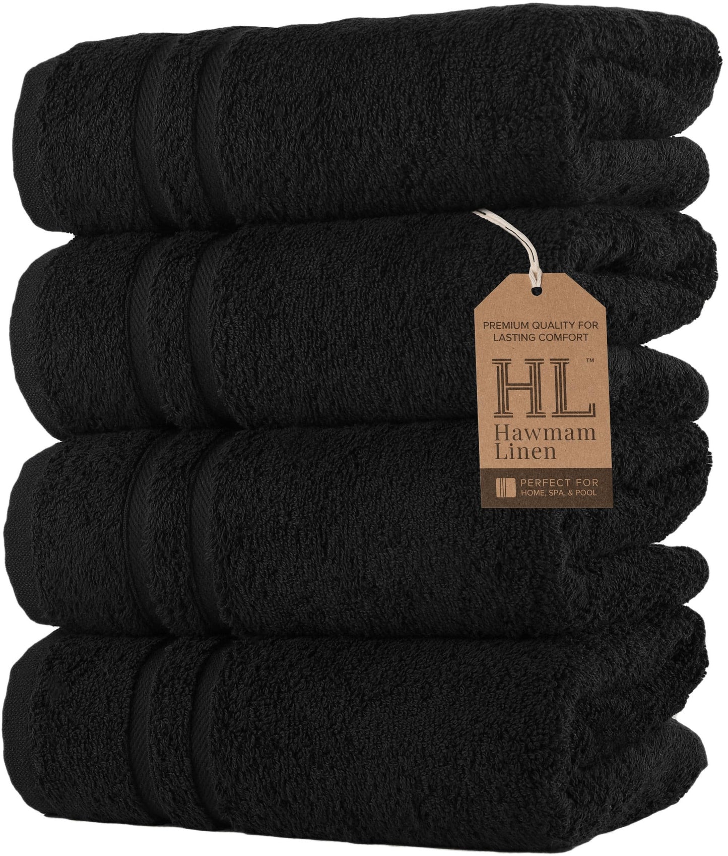 Hawmam Linen Coral Orange Bath Towels 4 Pack Soft and Absorbent, Premium Quality Perfect for Daily Use 100% Cotton Towel 600 GSM