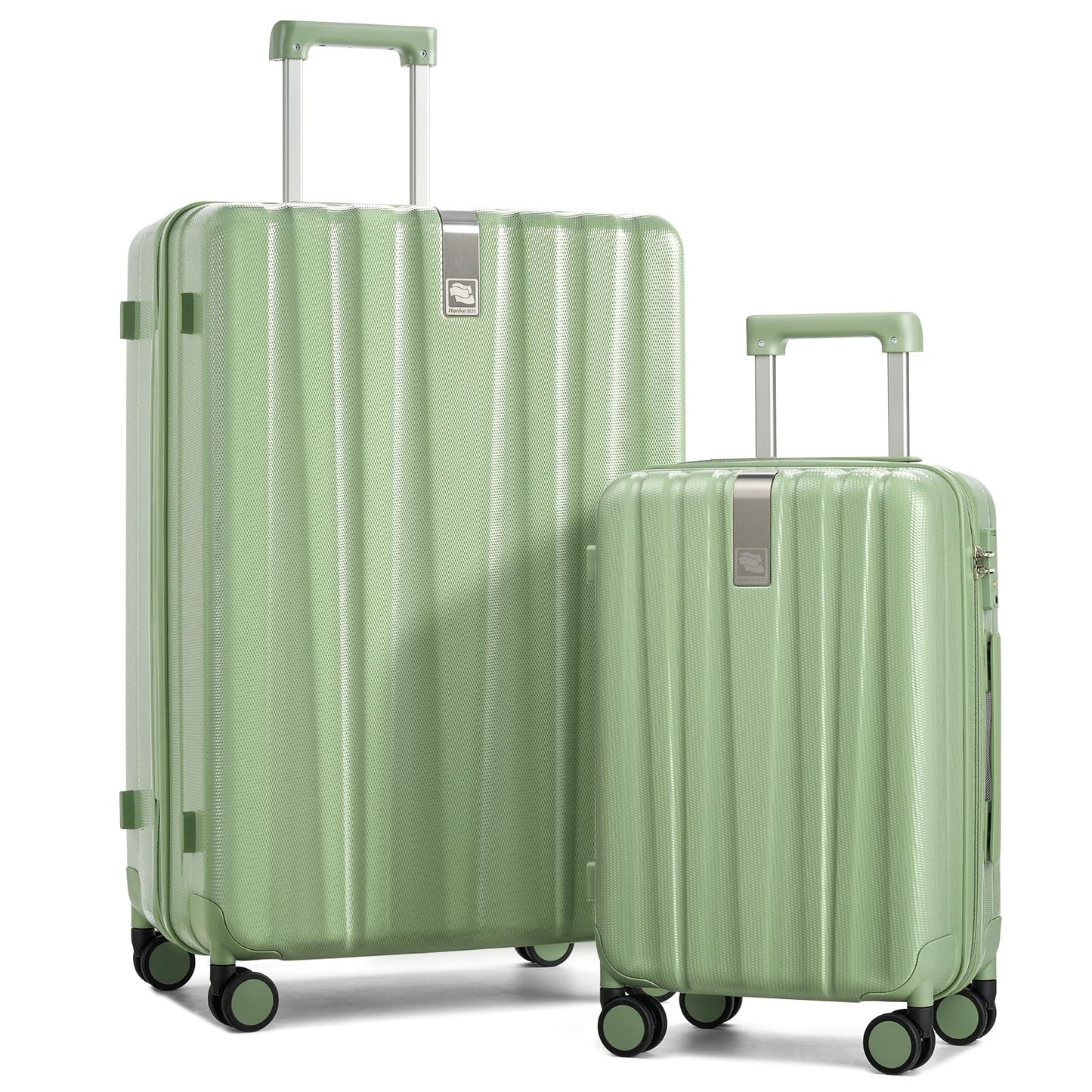 Hanke Expandable Hardshell Luggage Sets 3 Piece Extra Large Suitcases with Lock,28 Inch Luggage with Spinner Wheels, PC Travel Suitcase for Women Men 20 24 29Inch,Blackish Green