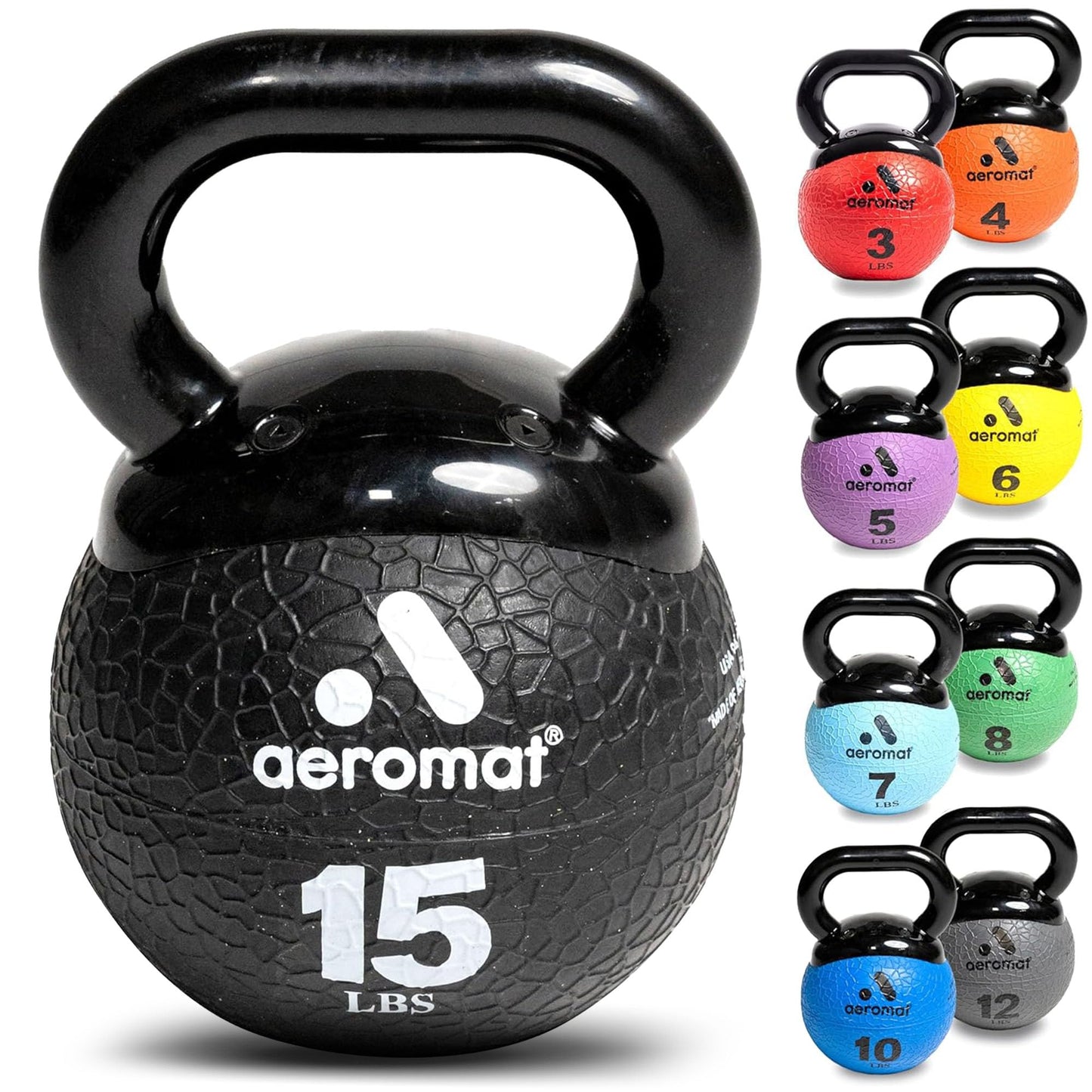 Aeromat Elite Mini Kettlebell Medicine Ball - Kettlebell Weight Balls for Exercise, Weighted Exercise Ball, Strength Training Kettlebells