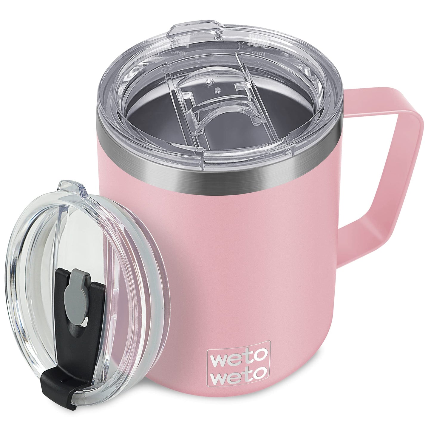 WETOWETO 14 oz Coffee Mug, Vacuum Insulated Camping Mug with Lid, Double Wall Stainless Steel Travel Tumbler Cup, Thermal Coffee Mug, Powder Coated Navy Blue