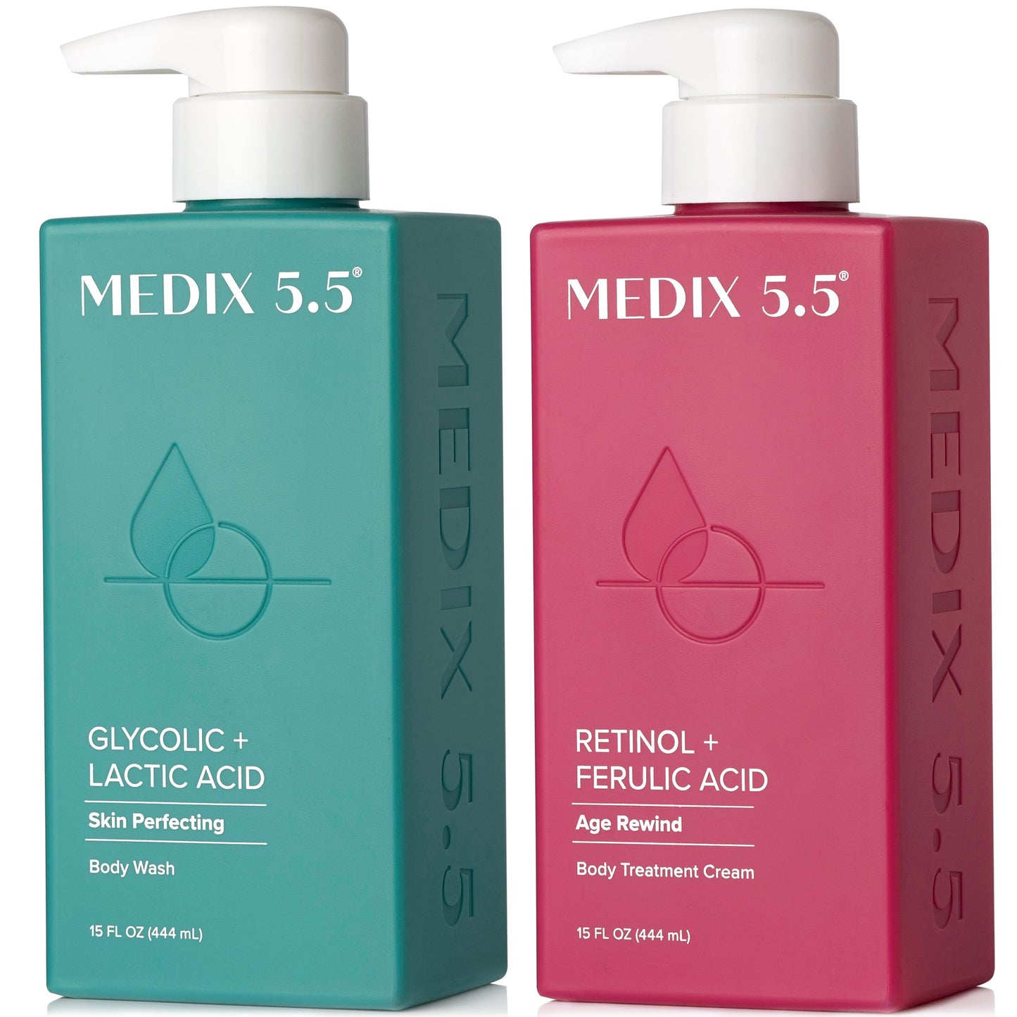 Medix 5.5 Glycolic Acid + Lactic Acid Exfoliating Body Wash Gel | KP Bump Eraser | AHA Exfoliant Skin Care Body Cleanser | Keratosis Pilaris & Acne | Anti Aging AHA Foaming Body & Face Wash, 15 Fl Oz