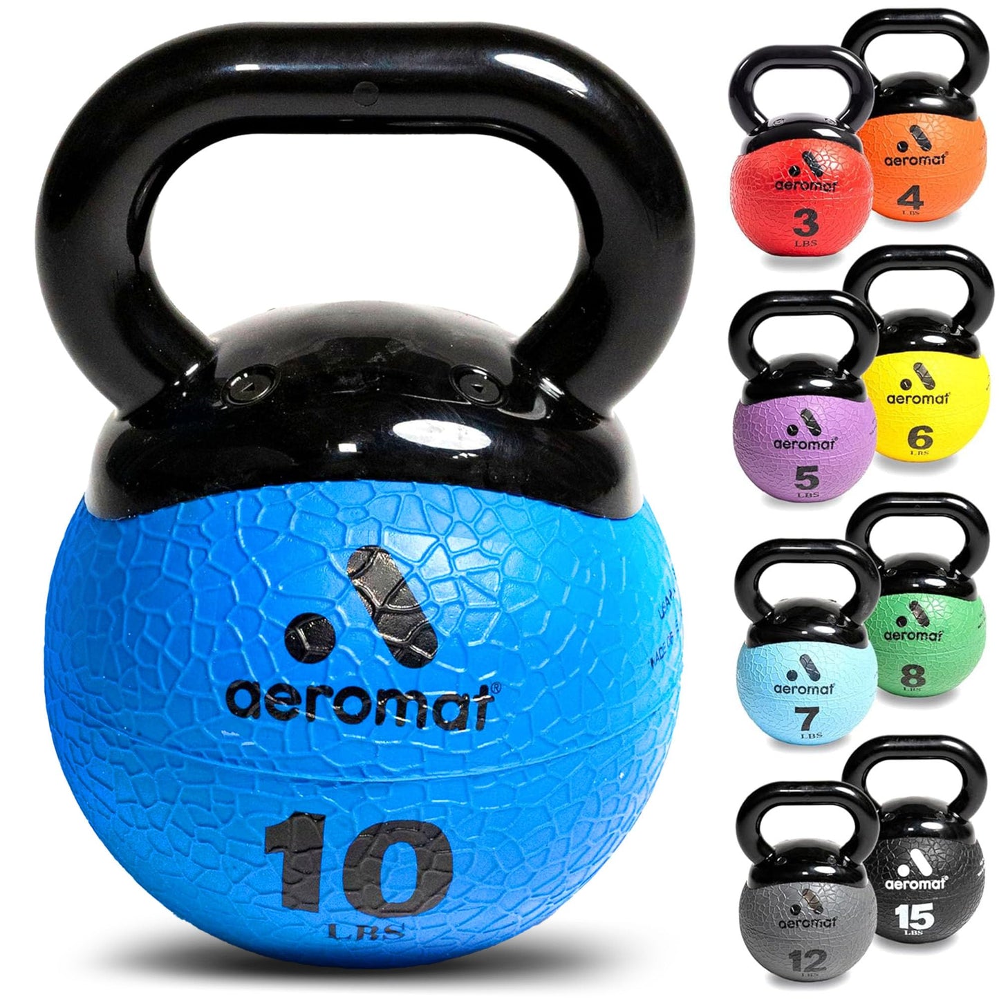 Aeromat Elite Mini Kettlebell Medicine Ball - Kettlebell Weight Balls for Exercise, Weighted Exercise Ball, Strength Training Kettlebells